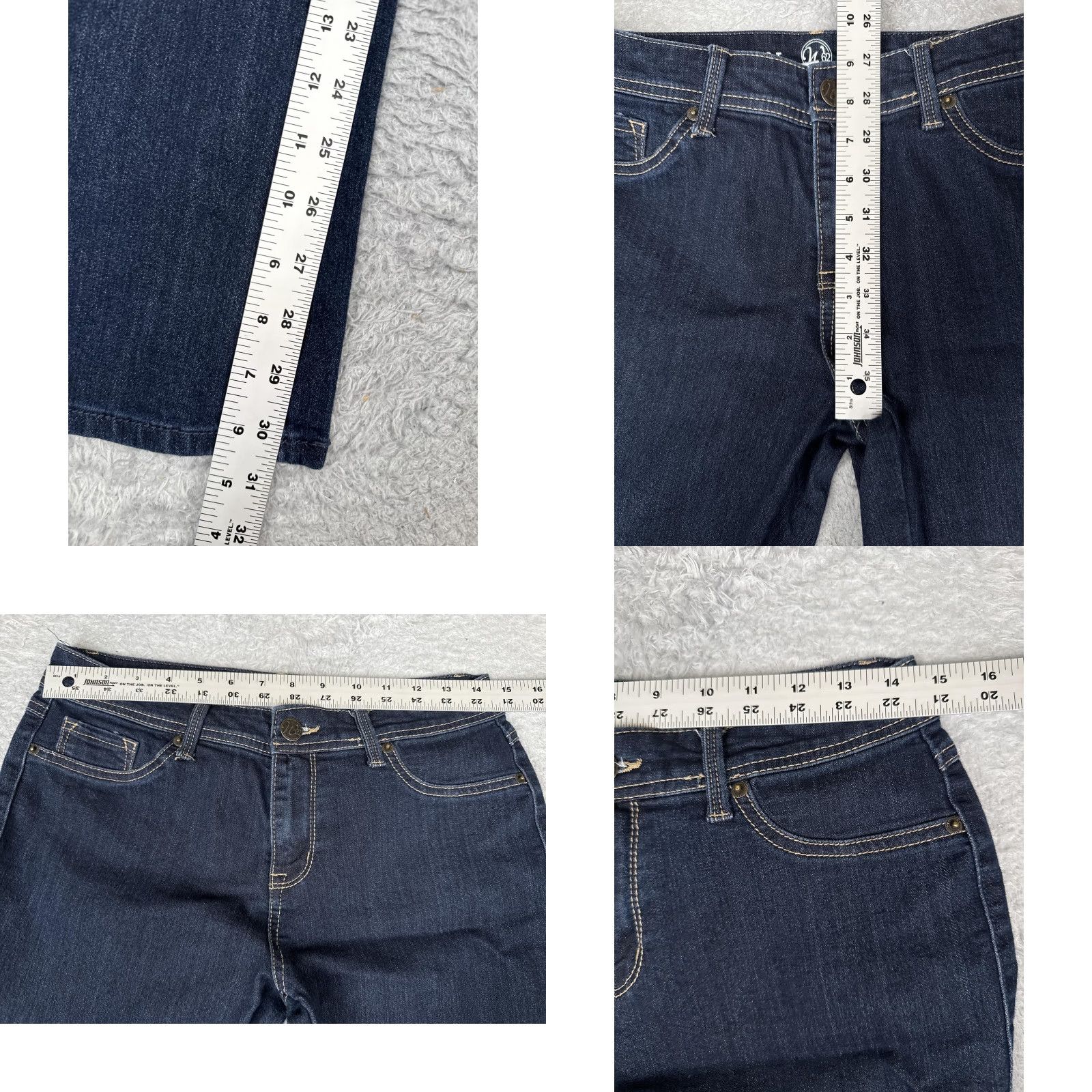 Vintage N62 Signature Fit Bootcut Jeans Womens 6 Blue Dark Wash Mid Rise Stretch 28x31 Size 28" / US 6 / IT 42 - 8 Thumbnail