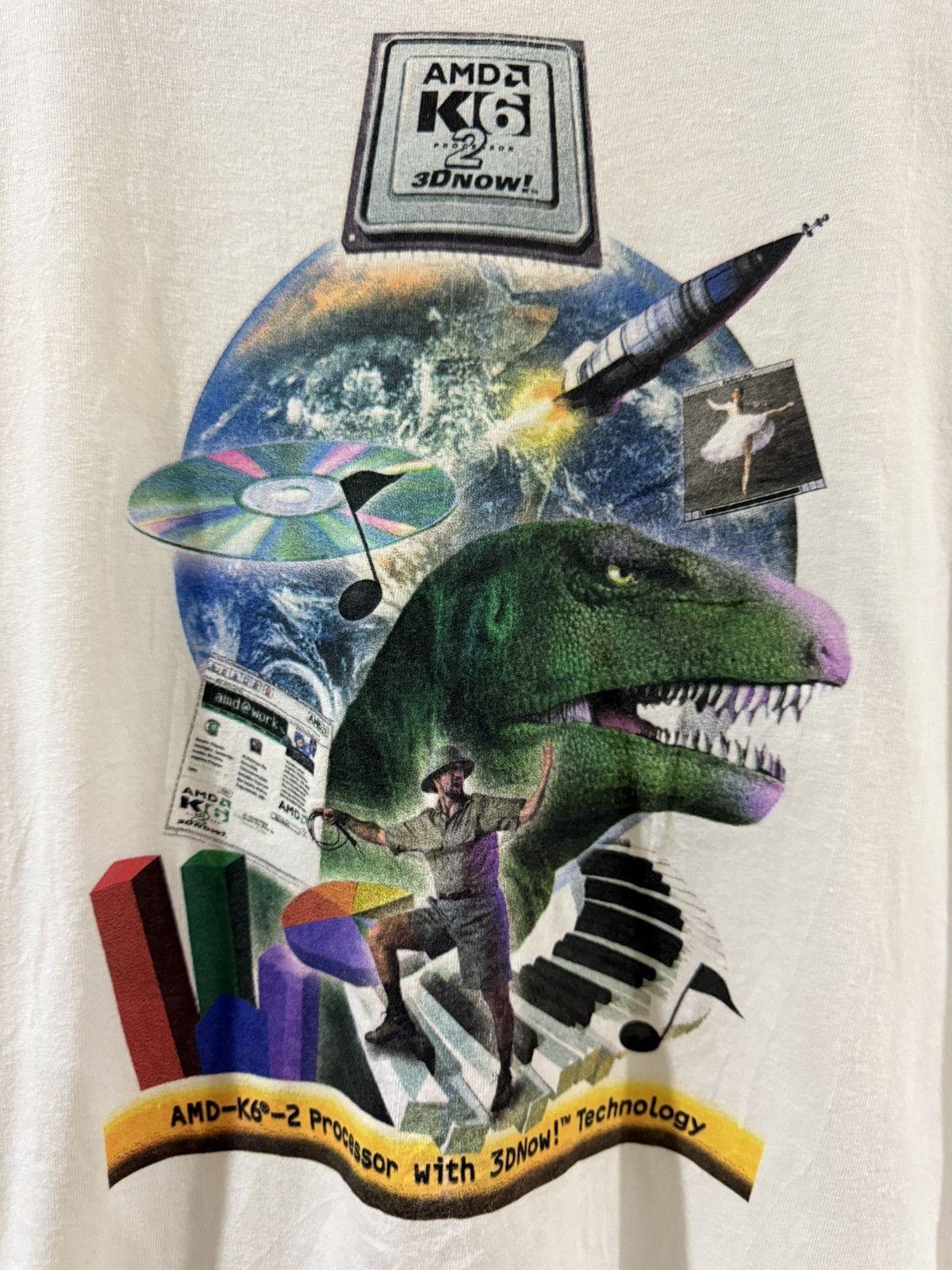 Apple × Microsoft × Vintage Vintage AMD K6 3D Technology Tshirt Size US XL / EU 56 / 4 - 4 Thumbnail