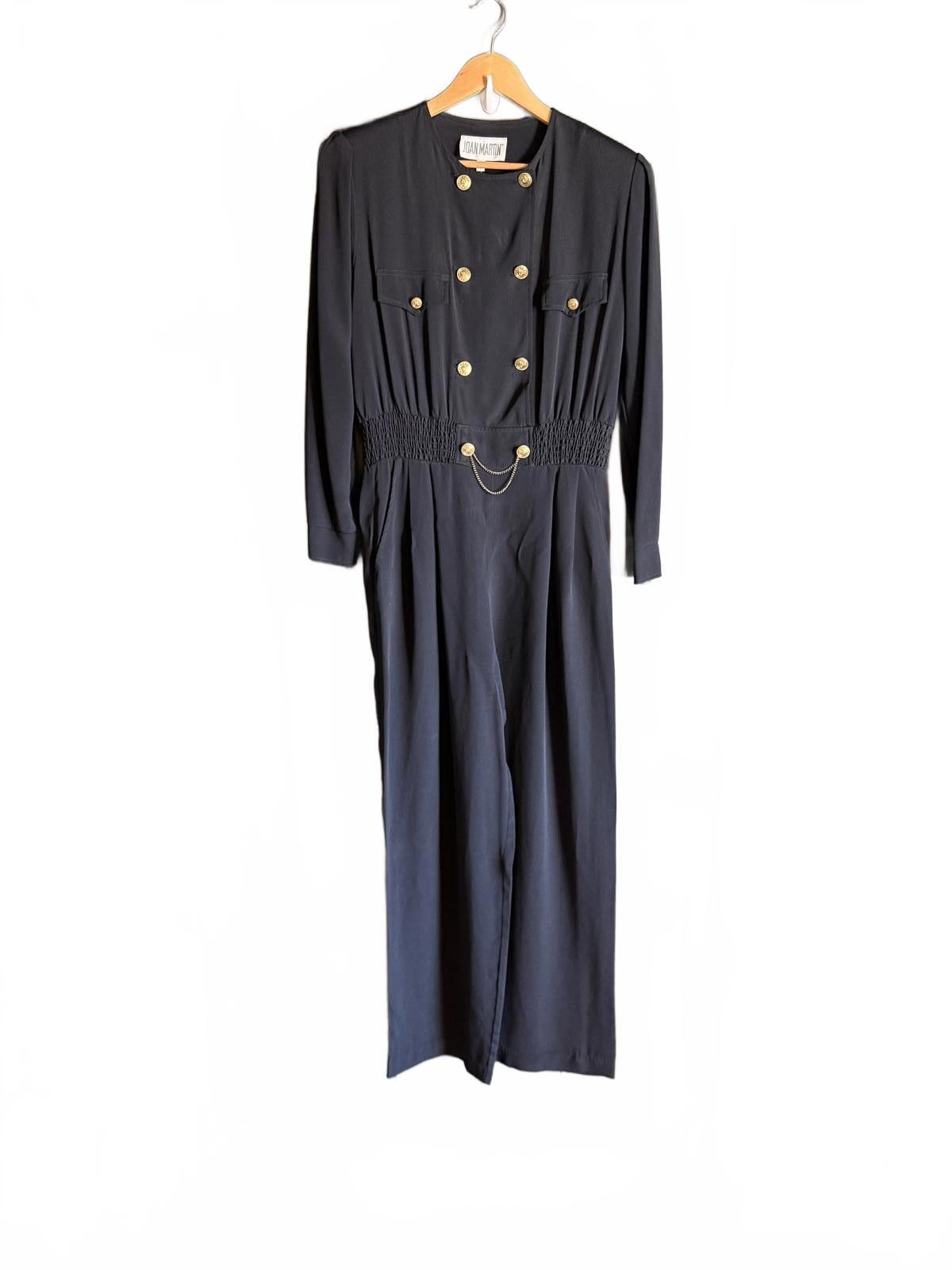 Other Black Long Sleeve Jumpsuit with Gold Buttons - Size 10 Size 32" / US 10 / IT 46 - 1 Thumbnail