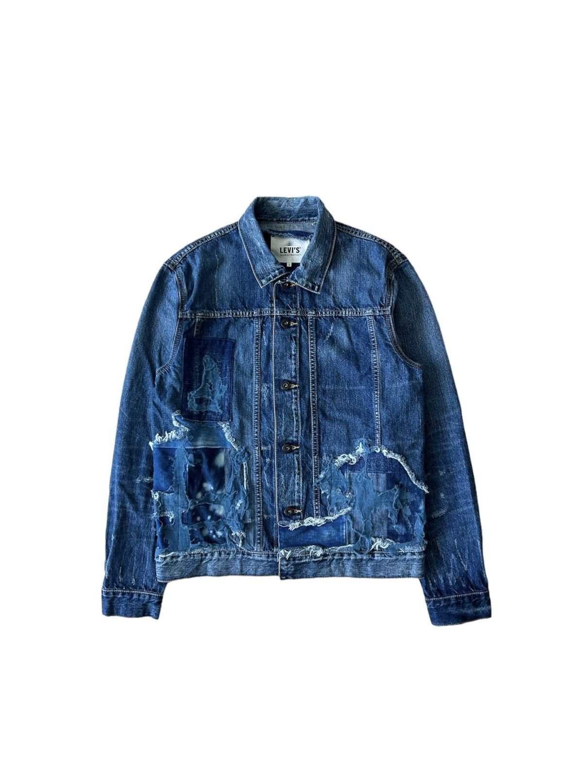 image of Levis Made Crafted x Lvc Ss18 Lmc Boro Type Iv Trucker Jacket in Denim, Men's (Size Medium)