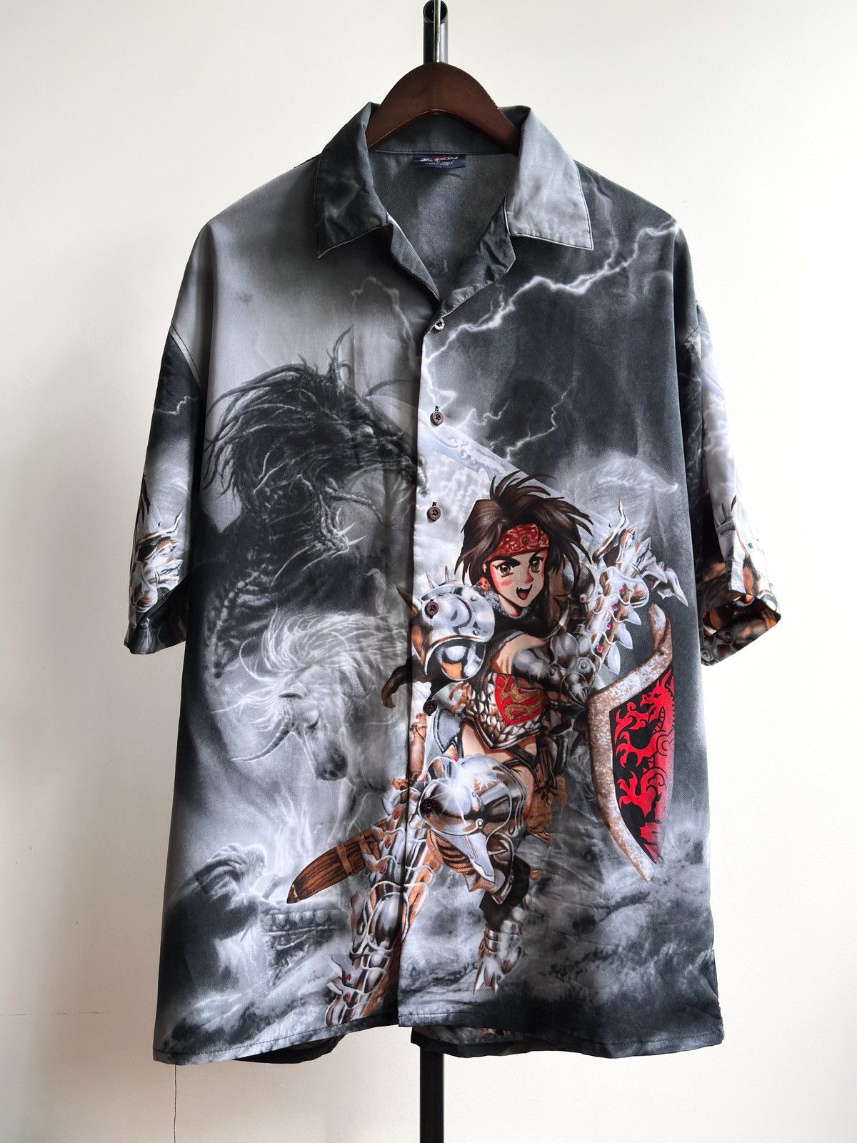 Japanese Brand Vintage 2000s Anime Dragon Japanese Style AOP Graphic Shirt Size US L / EU 52-54 / 3 - 1 Thumbnail
