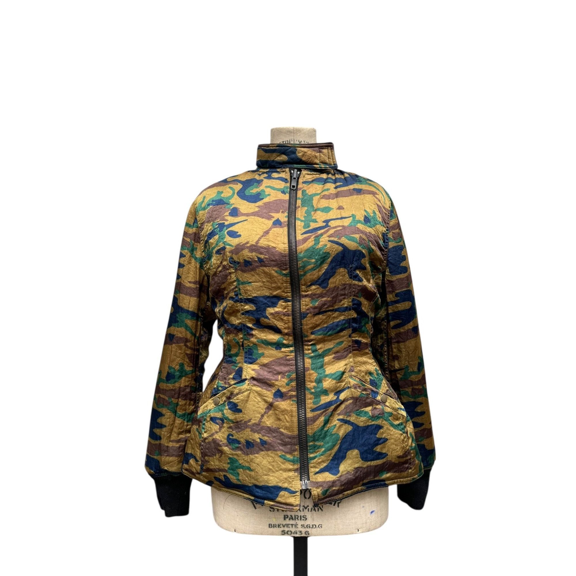 Jean Paul Gaultier 1990s Reversible Camouflage & Black Fitted Jacket Size XL / US 12-14 / IT 48-50 - 1 Thumbnail