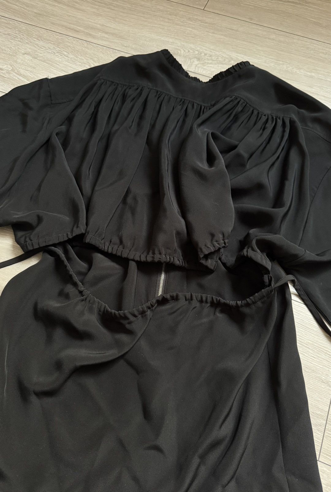 Acne Studios ACNE Jeans black mini dress 100% silk open back size M-L Size M / US 6-8 / IT 42-44 - 22 Thumbnail