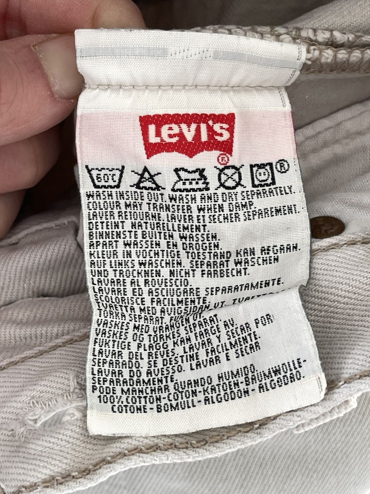Levi's Vintage 90's Levis 501 Straight Beige Denim Jeans USA Made Size US 32 / EU 48 - 14 Thumbnail