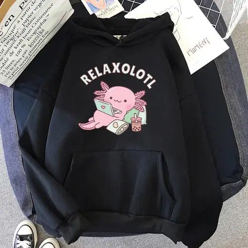 image of Boba Milk Tea Hoodies Korean Style Hoodie in Black, Men's (Size Medium)