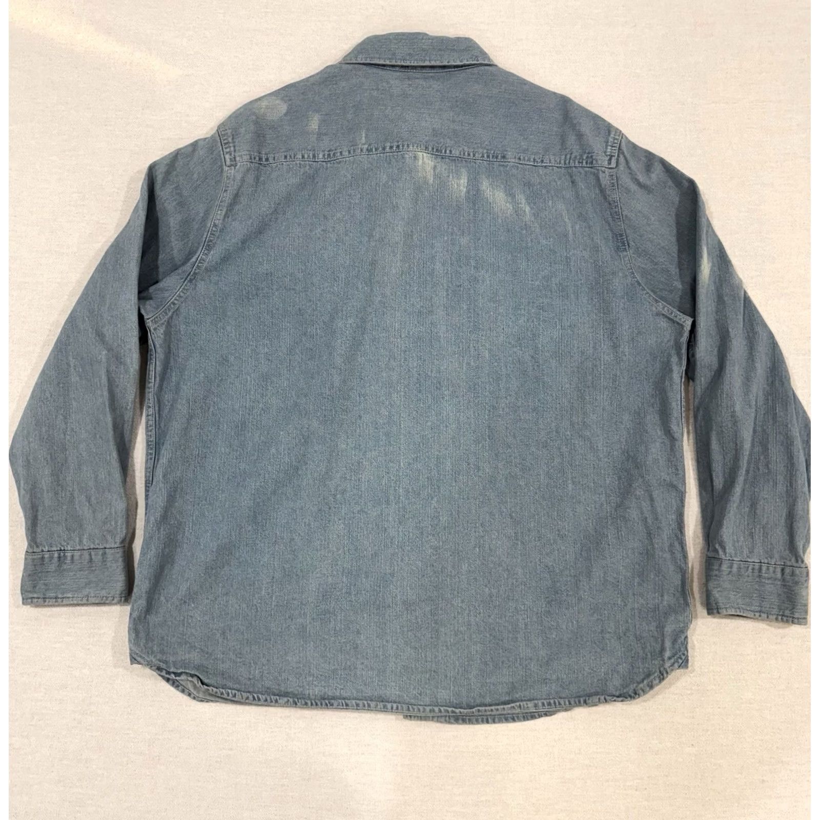 Levi's VINTAGE Levi's Denim Shirt Men’s 2XL Light Wash 100% Cotton Blue Button-Up Long Sleeve Collared Size US XXL / EU 58 / 5 - 2 Thumbnail