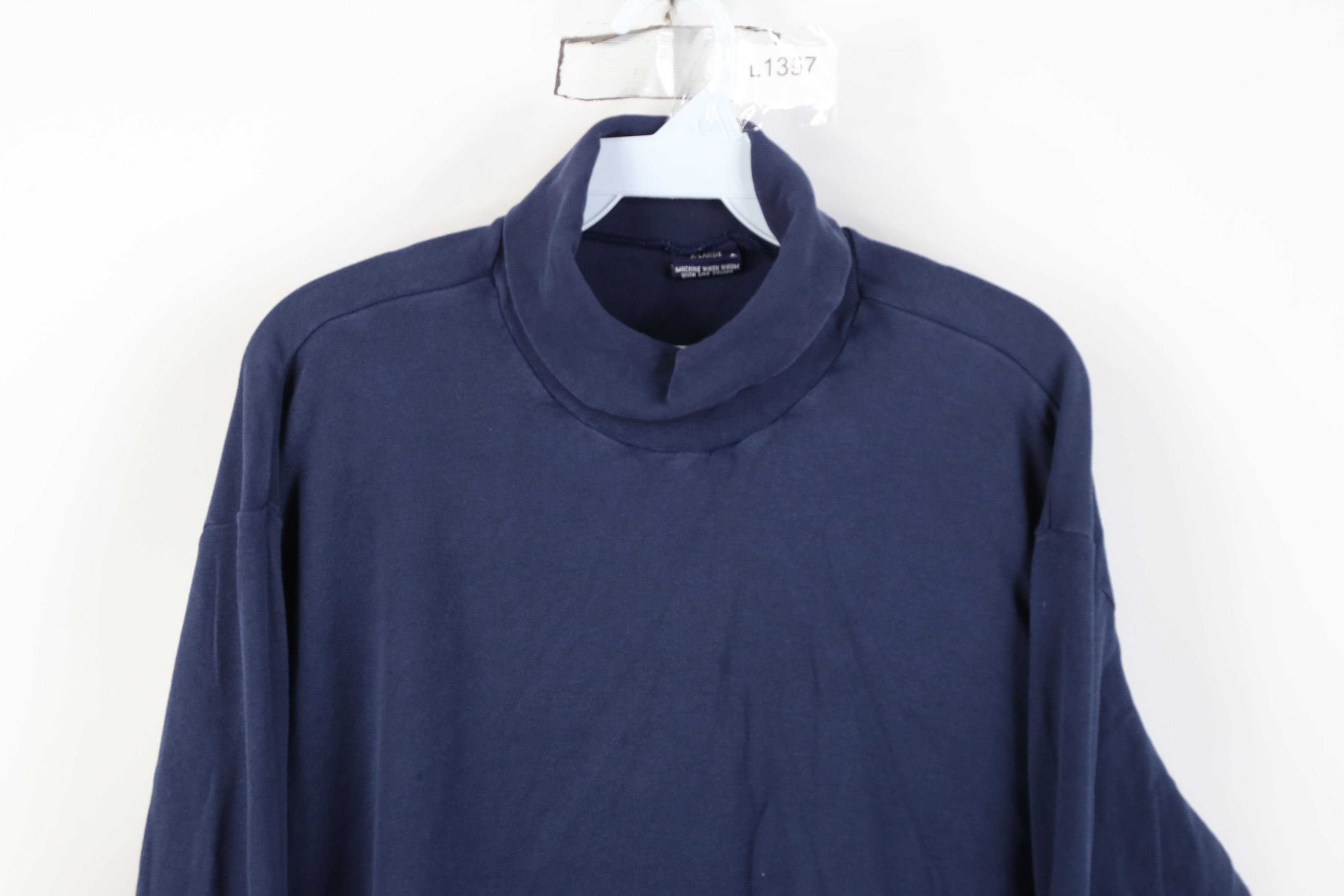 Vintage Vintage 70s Streetwear Turtleneck Long Sleeve T-Shirt USA Size XL / US 12-14 / IT 48-50 - 2 Thumbnail