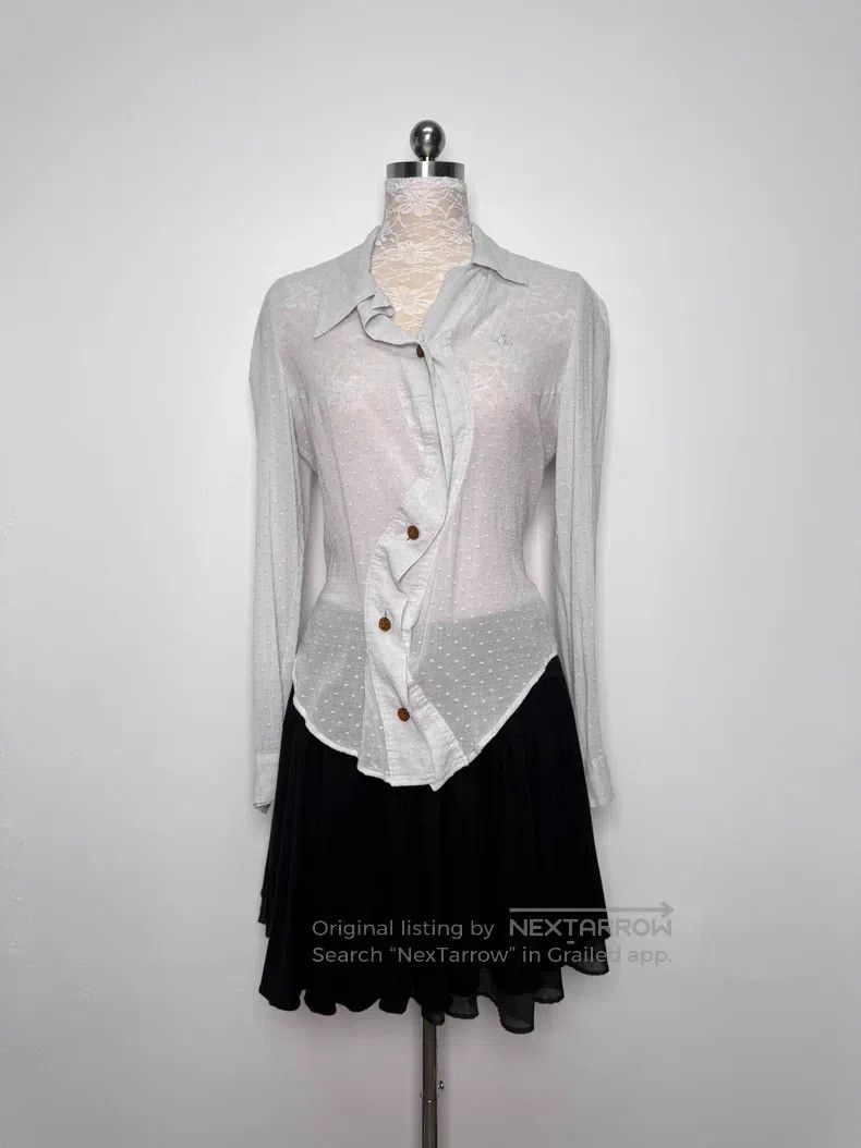 Vivienne Westwood Vivienne Westwood size 2 Black and Gray Irregular Hem Pleat Size 22" - 5 Thumbnail