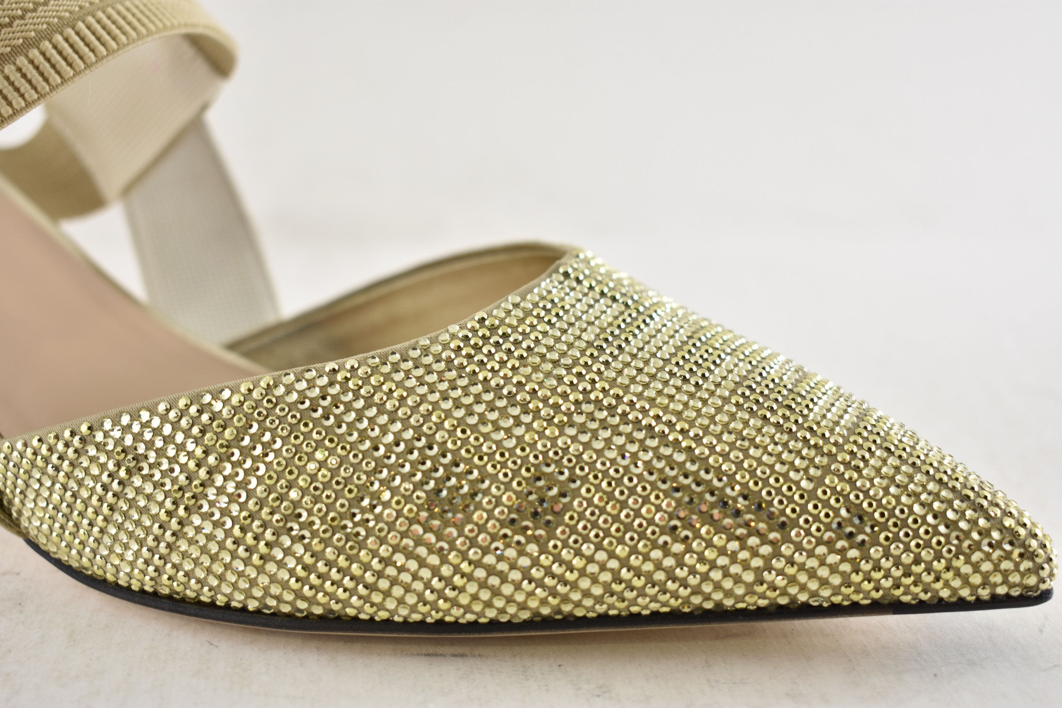 Fendi Colibri 55mm Strass Crystal FF Logo Slingback Heel Pump 42 Size US 12 / IT 42 - 6 Thumbnail