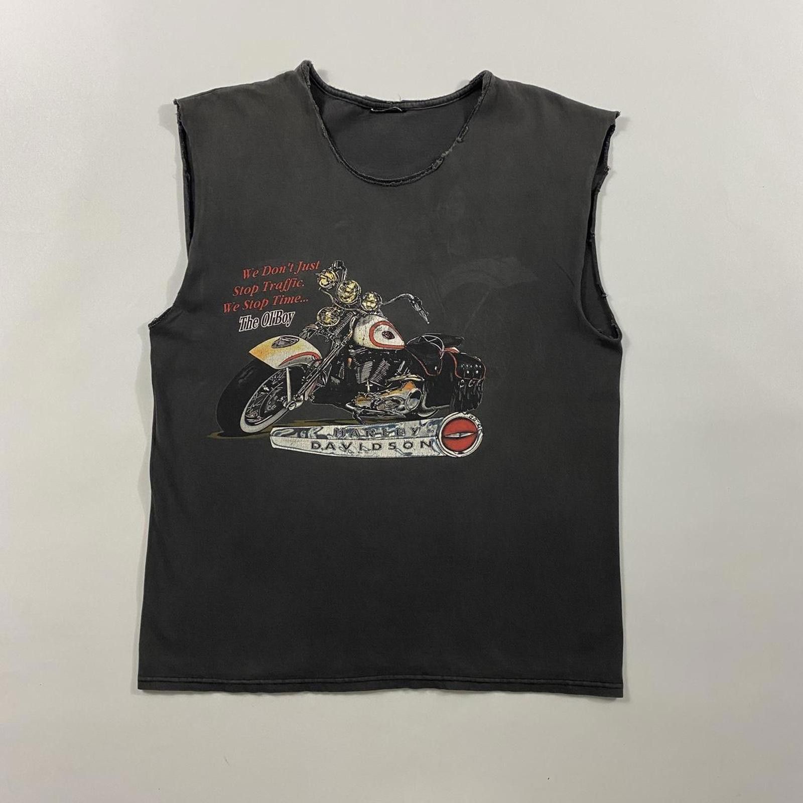 Harley Davidson Vintage 90s Harley Davidson Black Sleeveless Shirt Size US L / EU 52-54 / 3 - 1 Thumbnail
