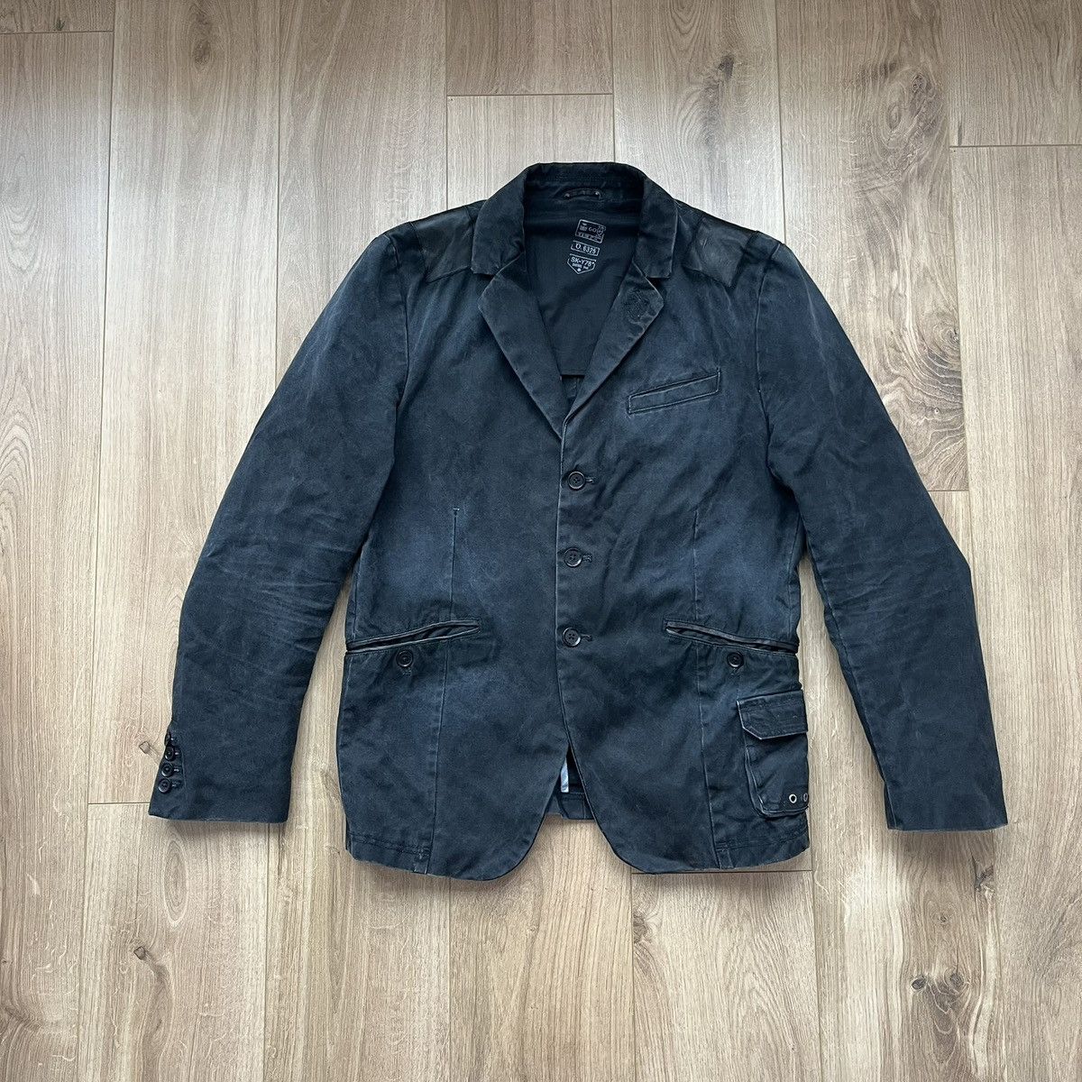 Diesel Diesel SK-Y78 Grey Cotton Leather Trim Blazer Jacket Size L Size 50S - 1 Thumbnail