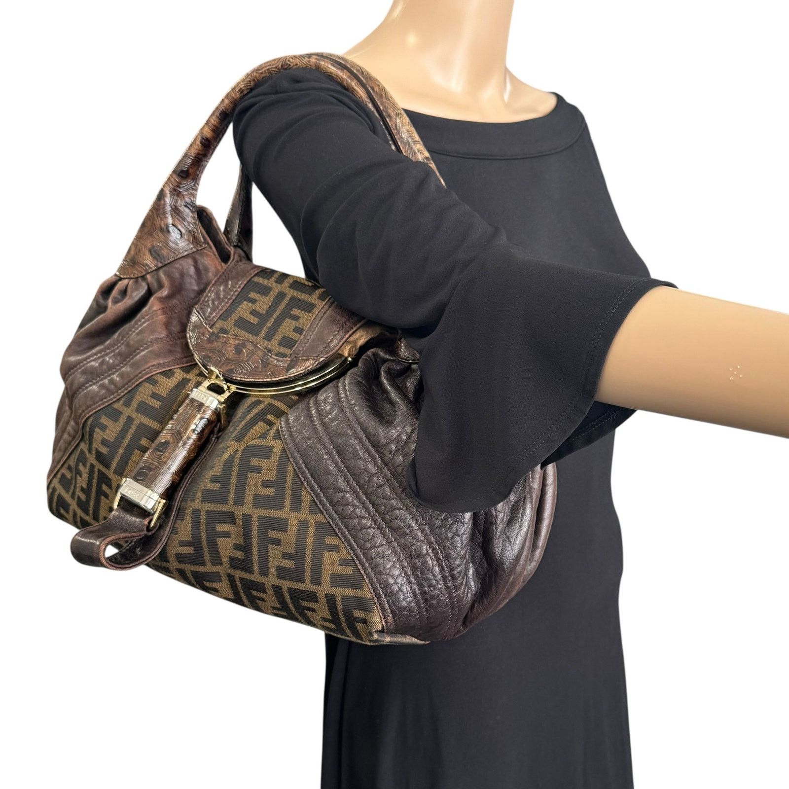 Fendi Fendi Zucca and Tortoiseshell Spy Bag Size ONE SIZE - 3 Thumbnail