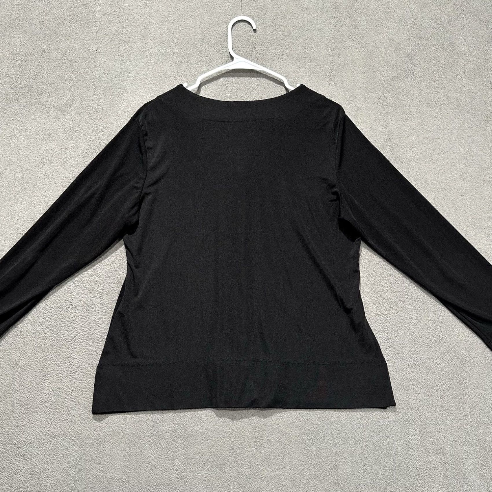 Vintage Notations Womens Button Front Cardigan L Black V-Neck Long Sleeve Top Size L / US 10 / IT 46 - 2 Thumbnail