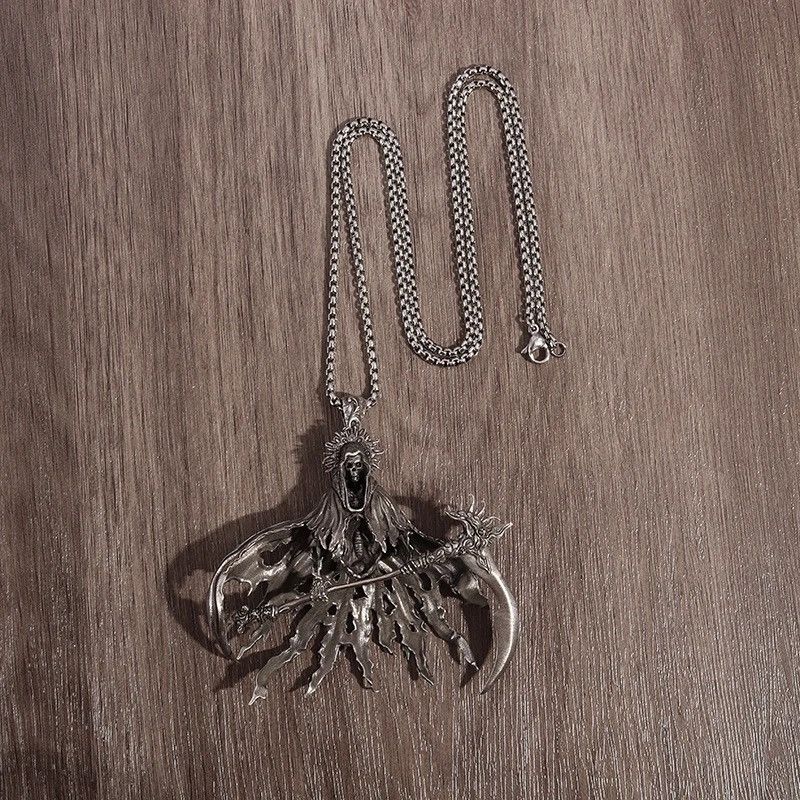 Vintage Vintage Goth Death Skull Necklace Size ONE SIZE - 3 Thumbnail