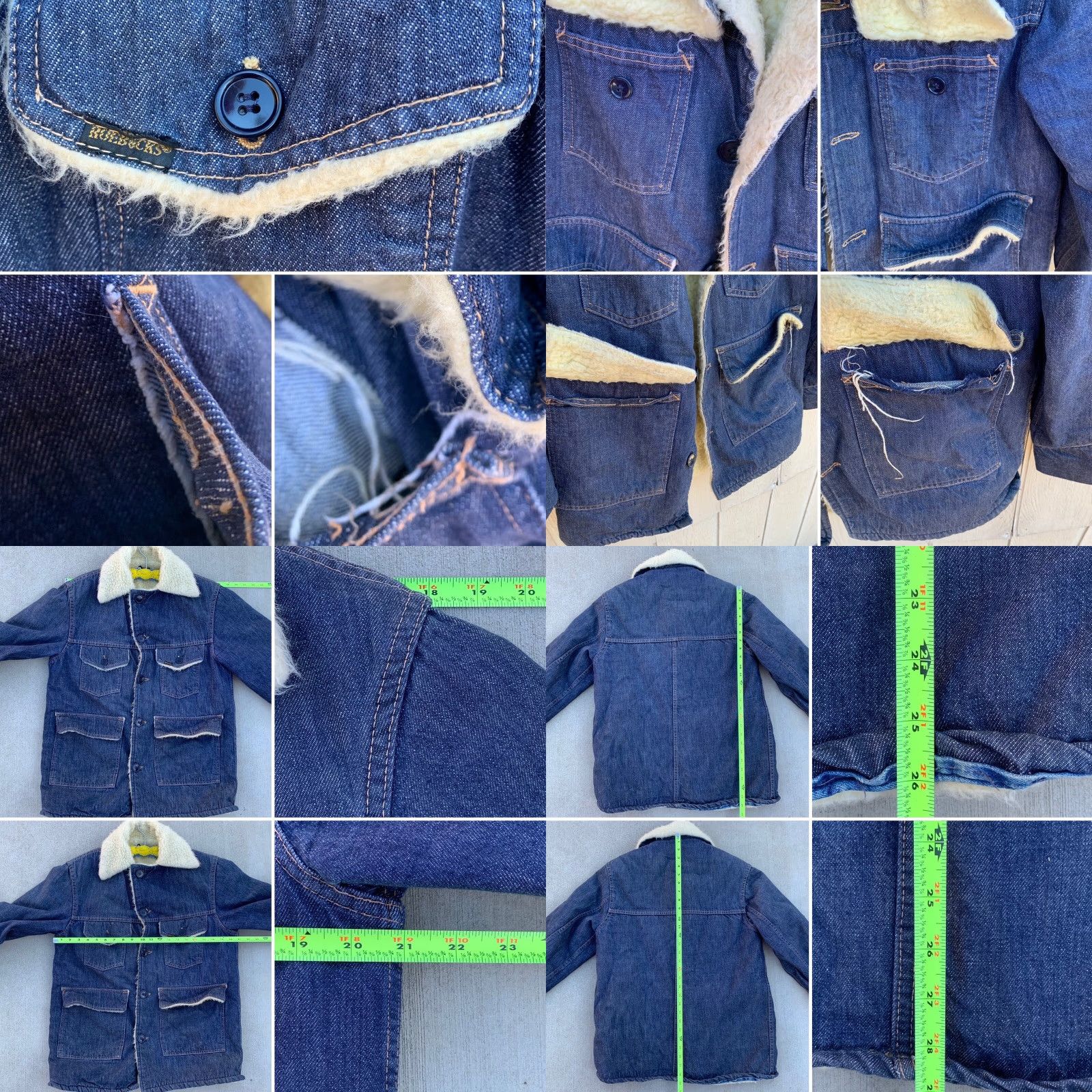 Sears VINTAGE Roebuck’s Denim Sherpa Lined Jacket Chore Trucker Sears 38-R Blue 1970s Size US XXS / EU 40 - 8 Thumbnail