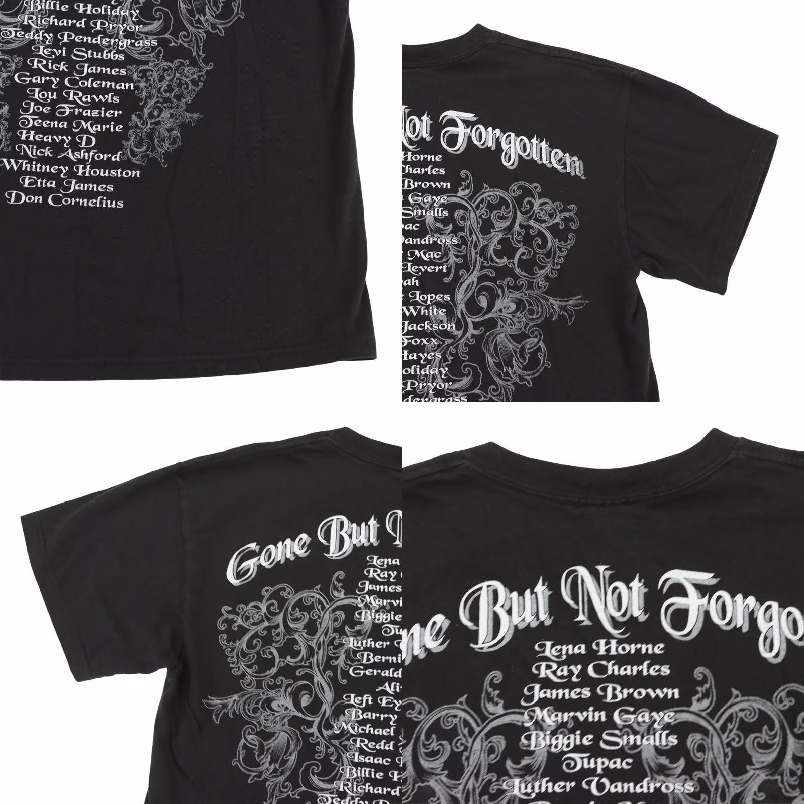 Vintage In memory Of Gone But Not Forgotten Tupac Whitney Rick James T-Shirt Large Black Mens Size L Size US L / EU 52-54 / 3 - 8 Thumbnail