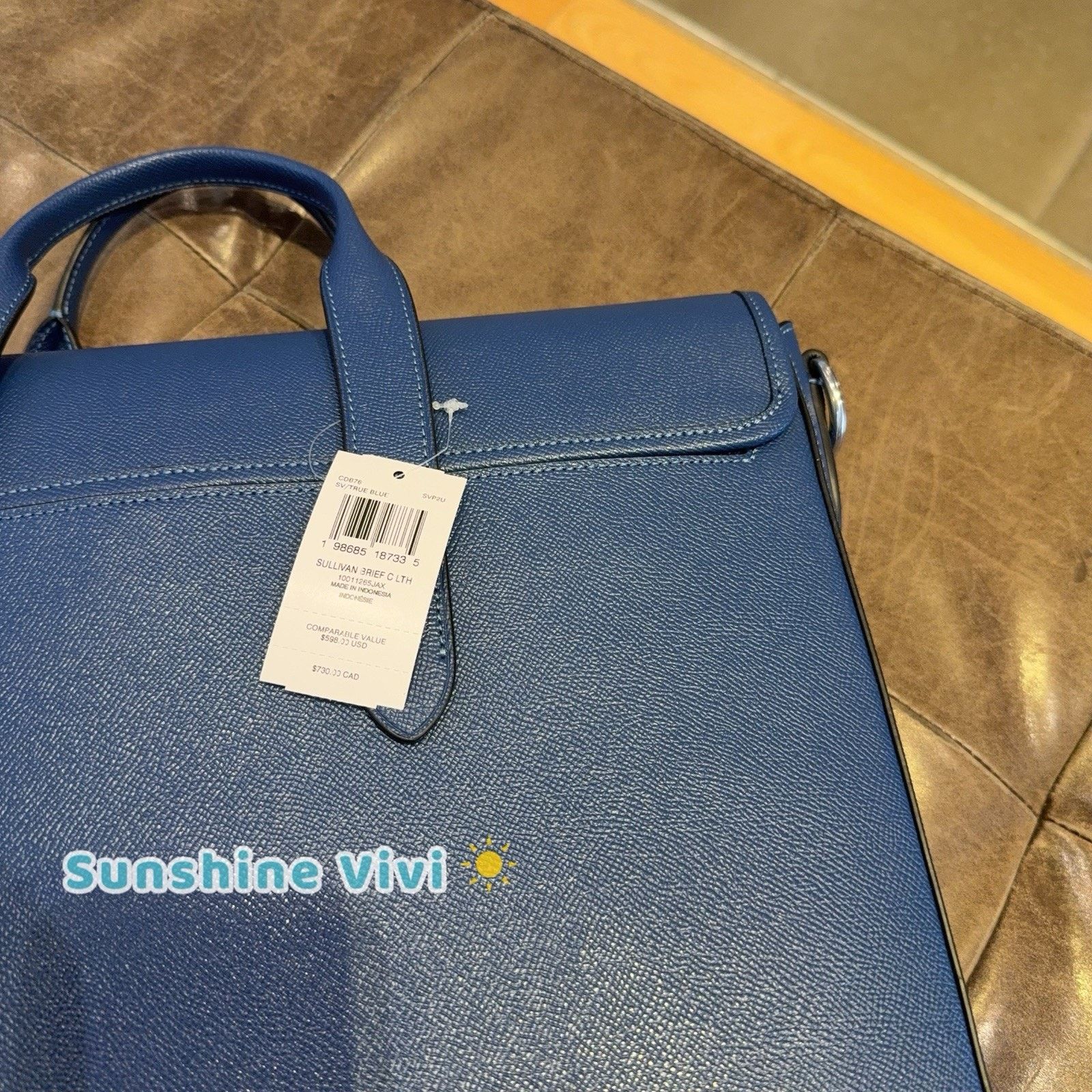 Coach NWT Coach Sullivan Portfolio Brief leather CDB76 TRUE BLUE Size ONE SIZE - 3 Thumbnail