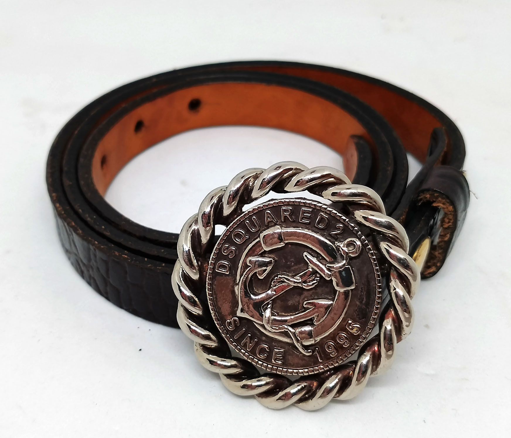 Dsquared2 DSQUARED² Women’s Brown Leather Belt, Anchor Buckle, Size M Size ONE SIZE - 3 Thumbnail