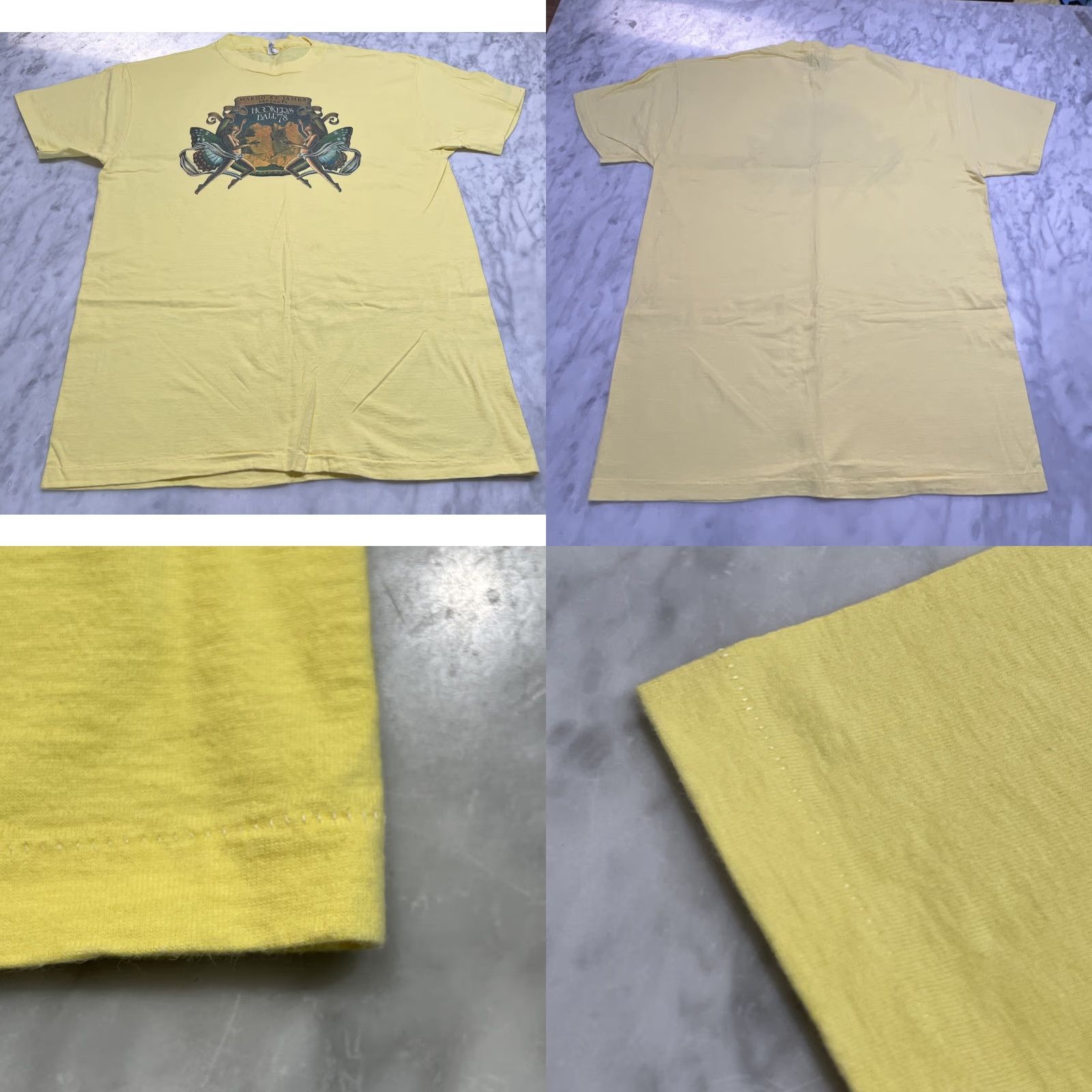 Hanes VINTAGE 1978 Hookers Ball Graphic Tee XL Hanes Short Sleeve Yellow Art Deco Unisex Size US XL / EU 56 / 4 - 8 Thumbnail