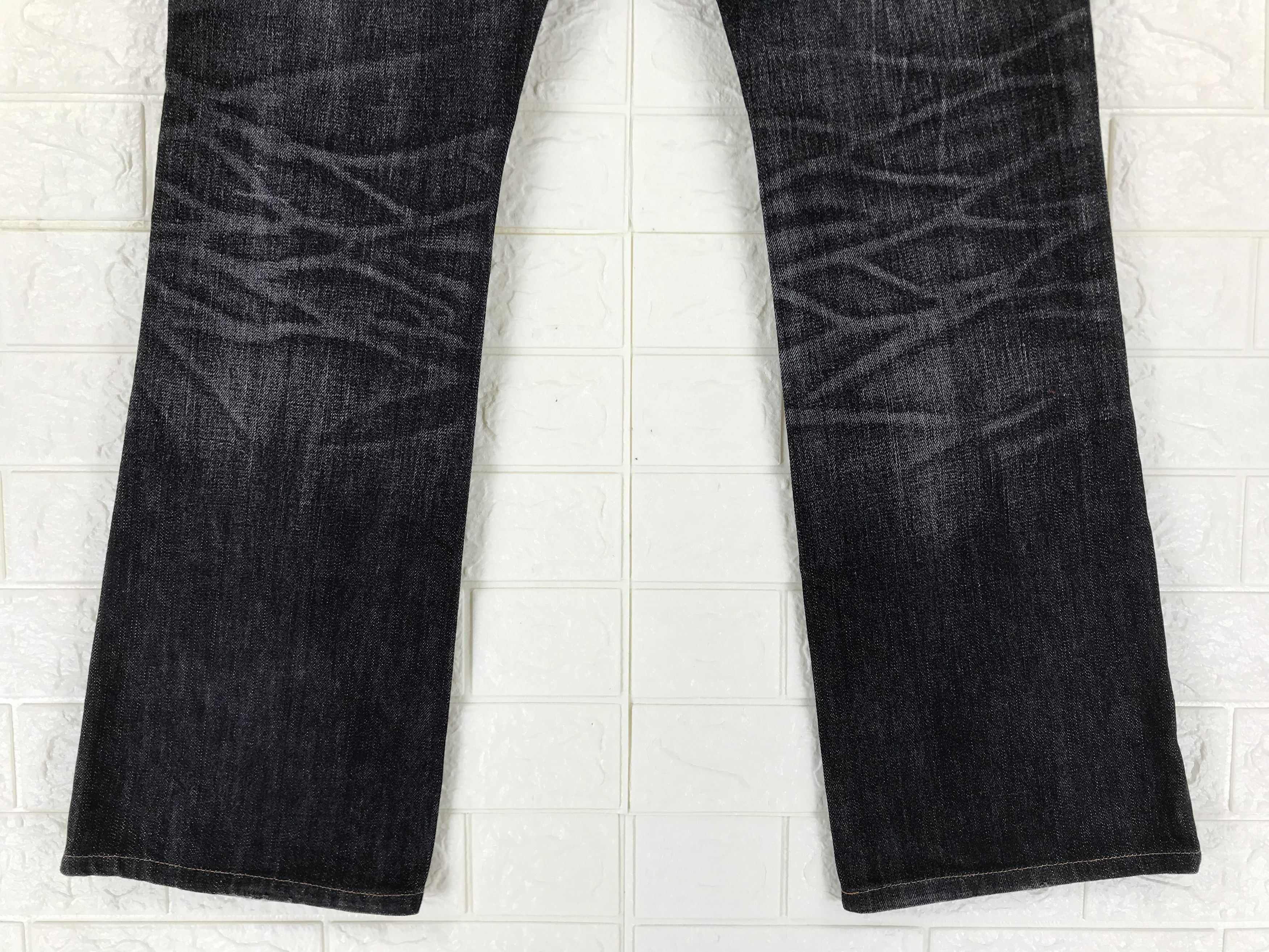 Edwin Vintage Edwin XV Buckle Back Faded Black Flare Jeans Size US 31 - 4 Thumbnail