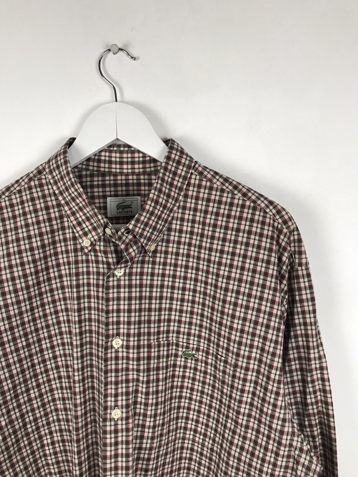 Lacoste Men’s XL/54,Locoste Classic Casual Small Plaid Cotton Shirt Size US XL / EU 56 / 4 - 5 Thumbnail