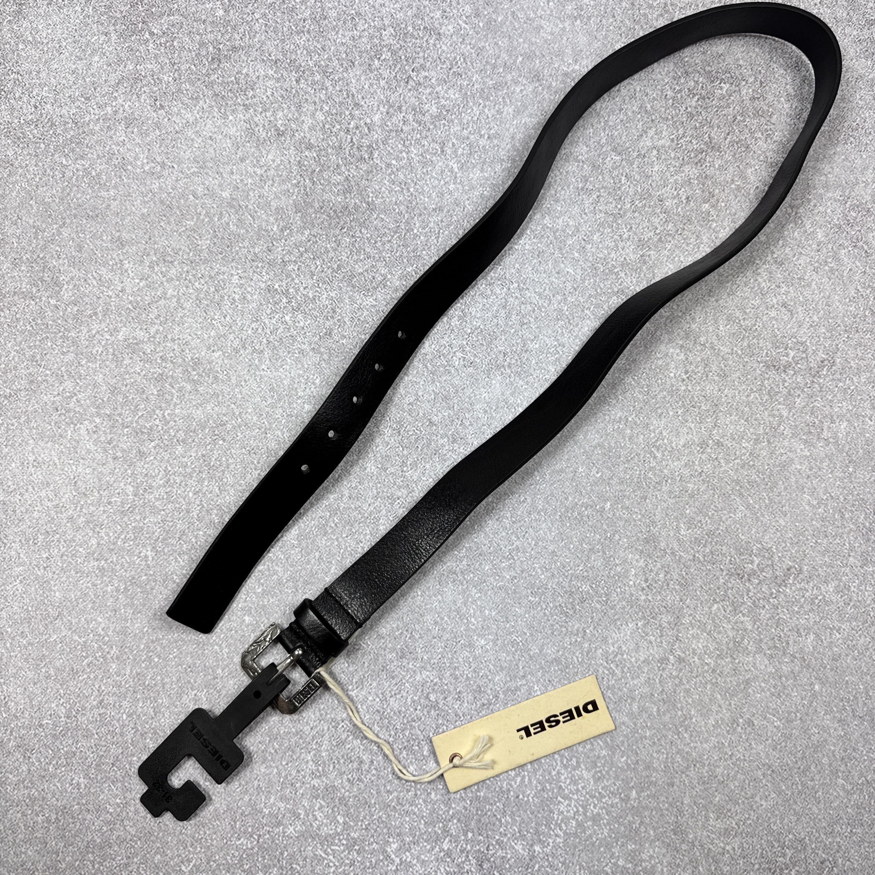 Diesel × Leather NEW DIESEL BABONEXI GURTEL BLACK LEATHER BELT SIZE 95cm / 38 Size 38 - 2 Thumbnail