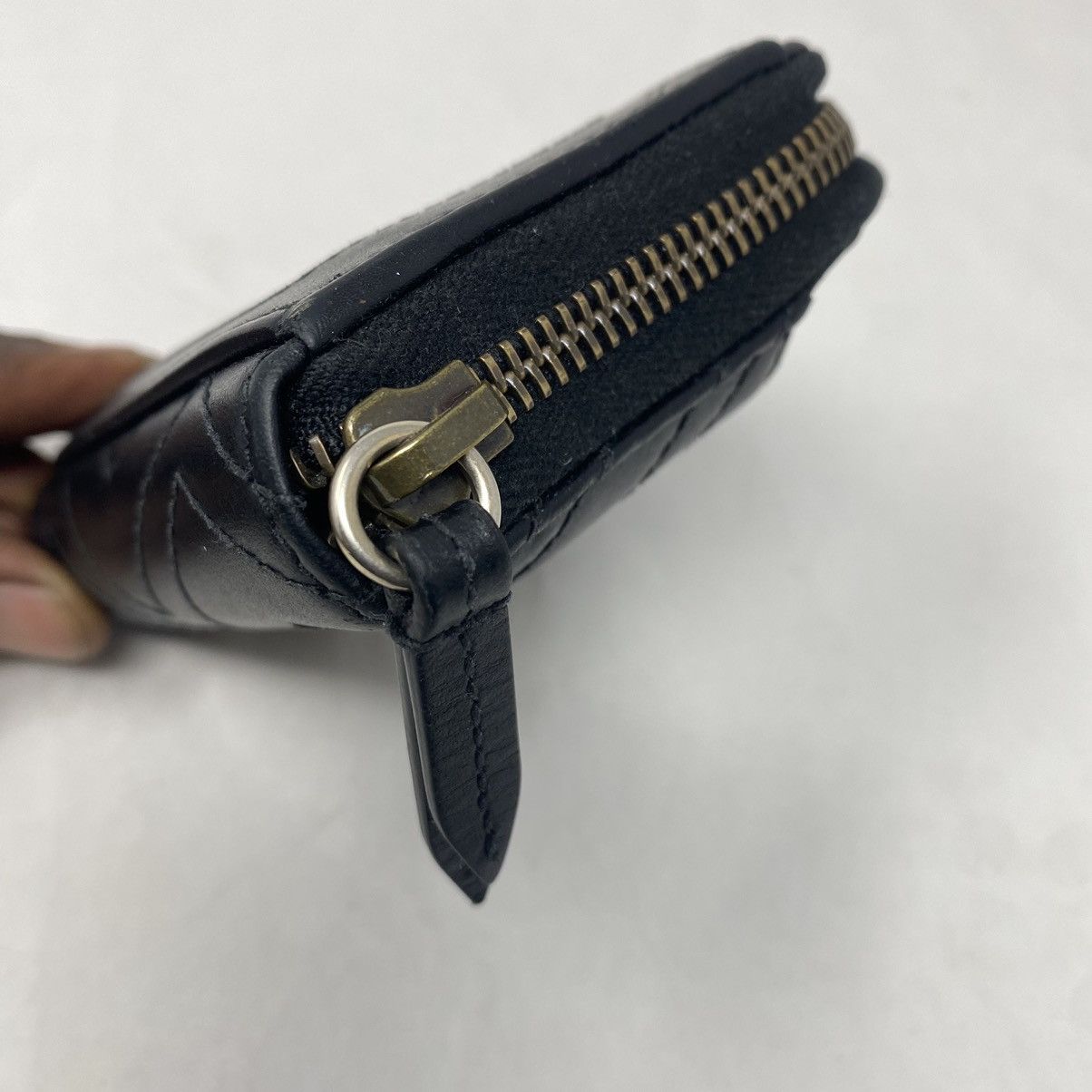 Gucci Gucci Marmont Zip Around Leather Card Black Wallet Size ONE SIZE - 4 Thumbnail