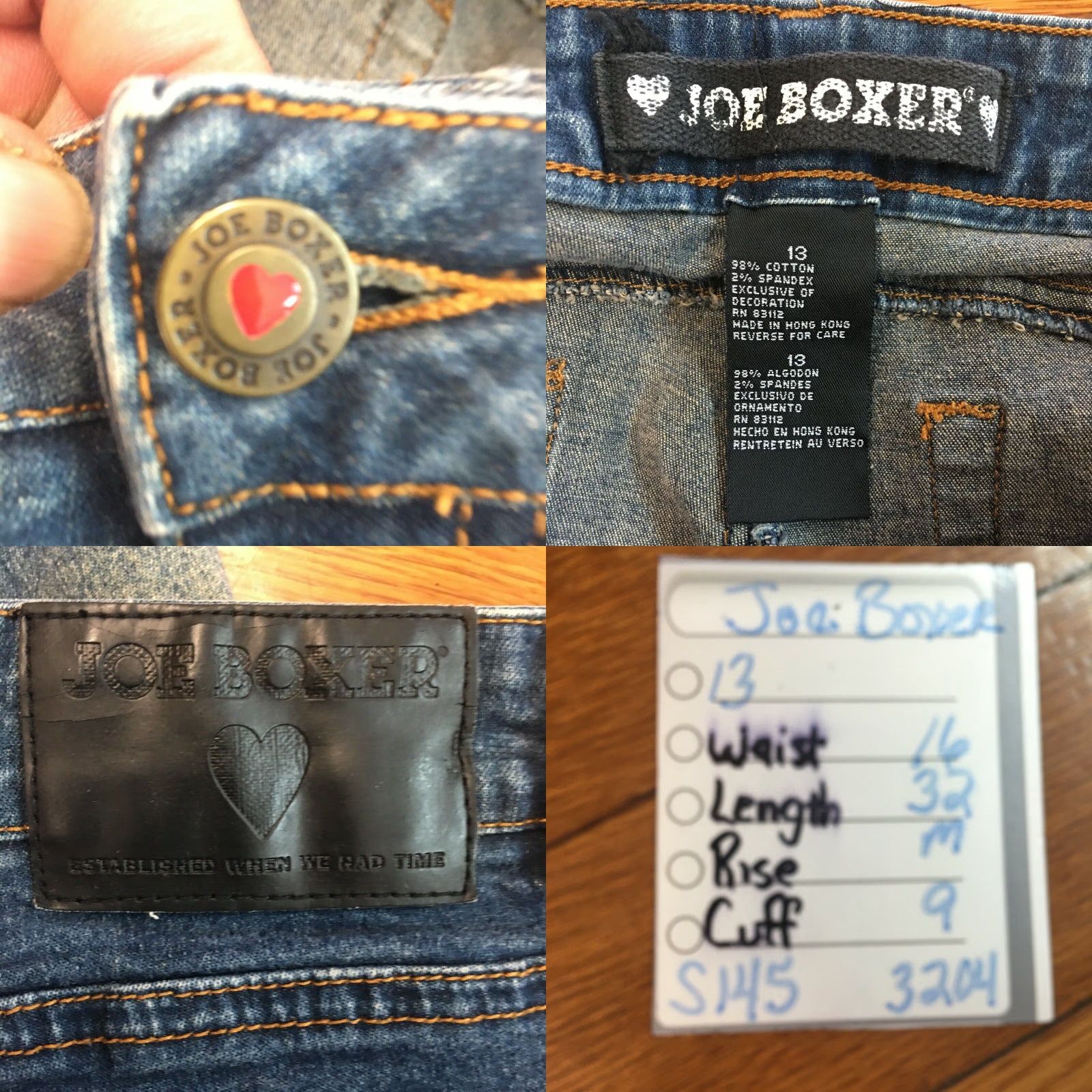Joe Boxer VINTAGE Joe Boxer Women's Casual Straight Leg Jeans Size 13 Blue Denim Belt Loops 32-Inch Inseam Size 34" / US 12 / IT 48 - 8 Thumbnail