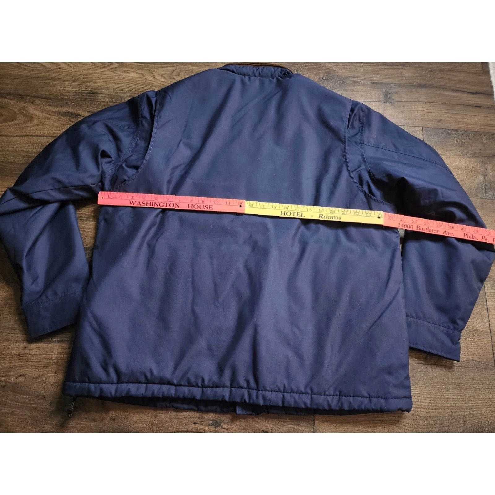 Ralph Lauren VINTAGE Ralph Lauren Chaps Jacket Bomber Blue XL Hooded Lined Fleece Hidden Hood Mens Size US XL / EU 56 / 4 - 4 Thumbnail