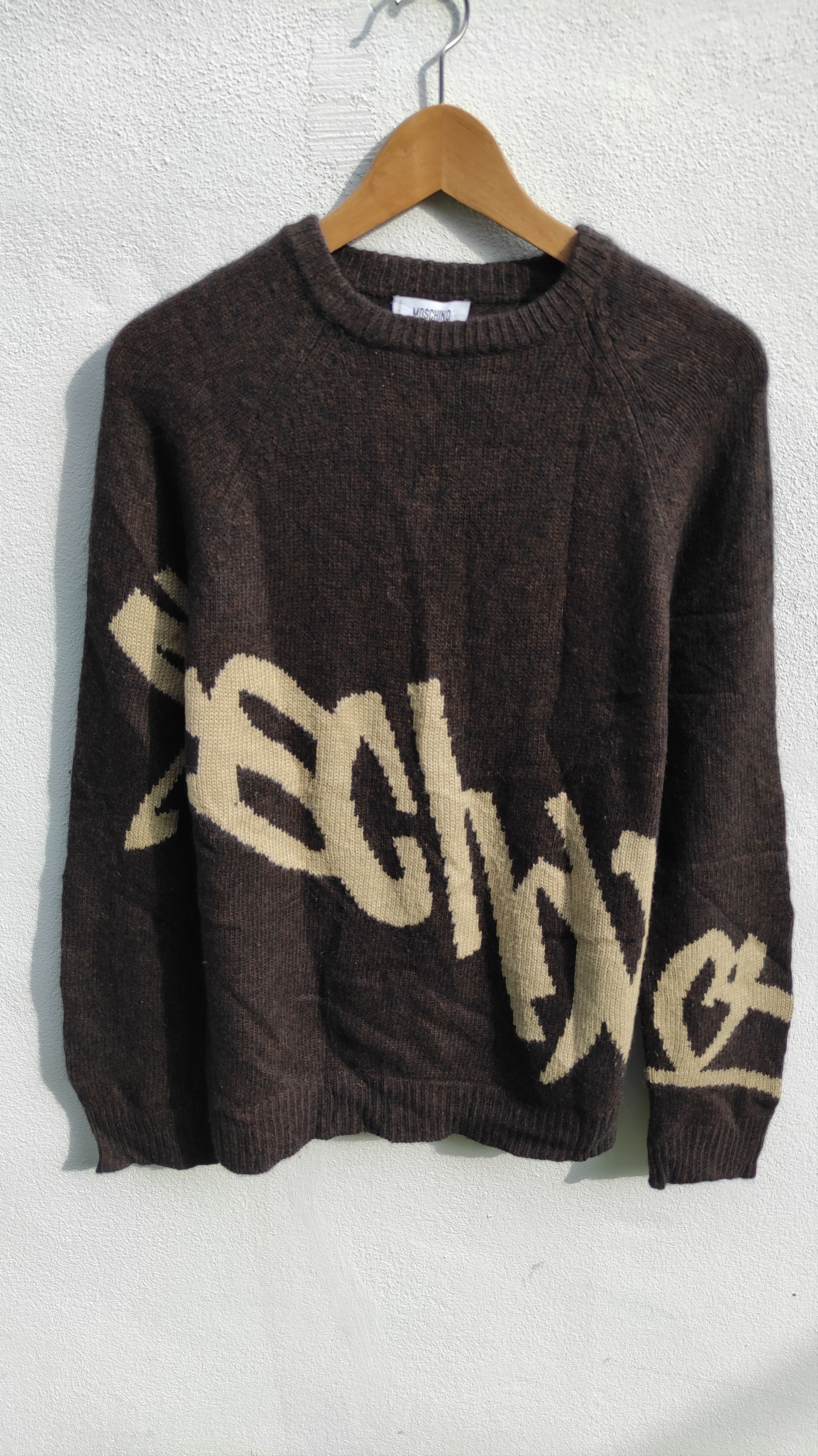 Moschino Moschino Raglan Spell out Knitwear Sweaters Size US M / EU 48-50 / 2 - 9 Thumbnail