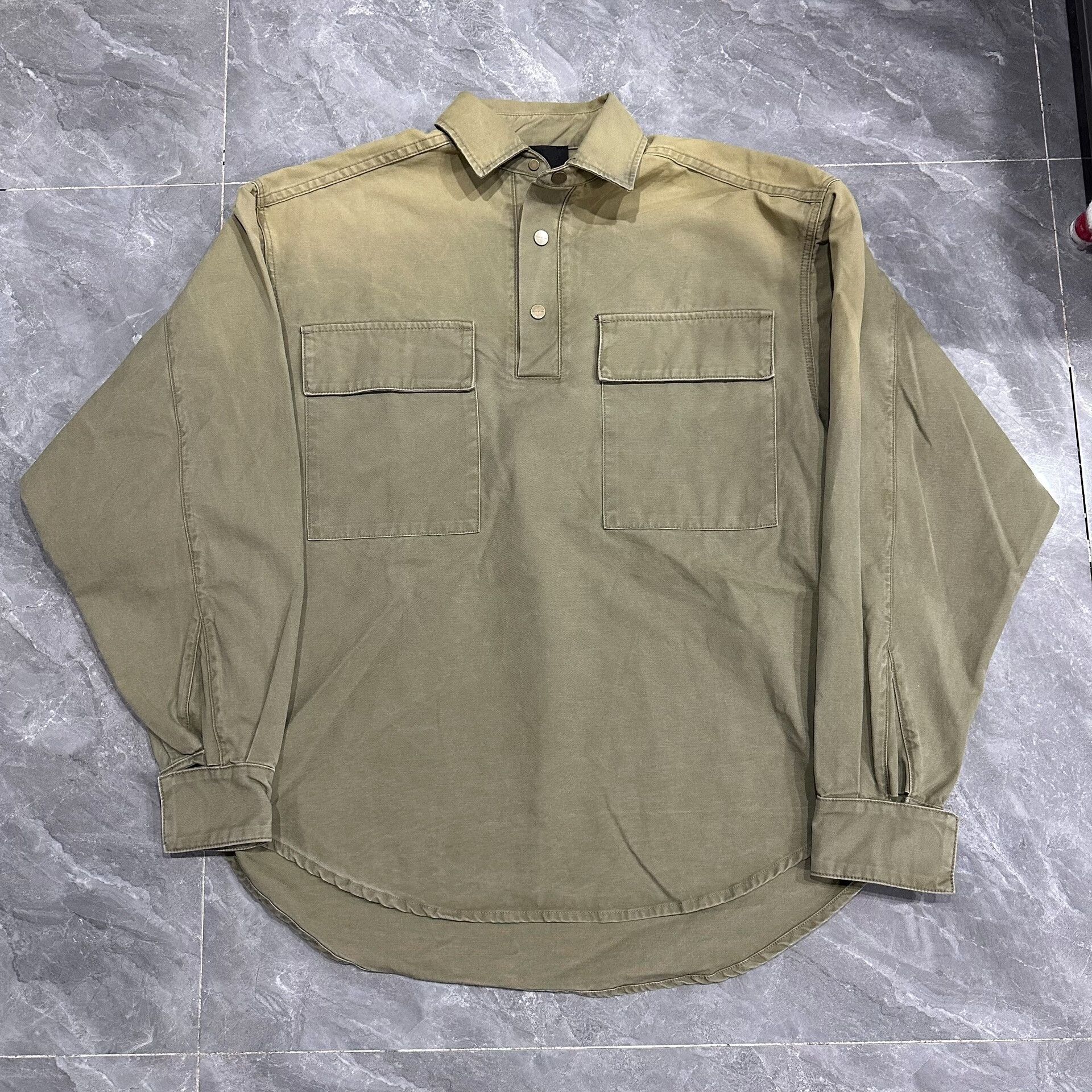 Fear of God Fear of God Olive Green Henley Shirt Size US XS / EU 42 / 0 - 1 Thumbnail