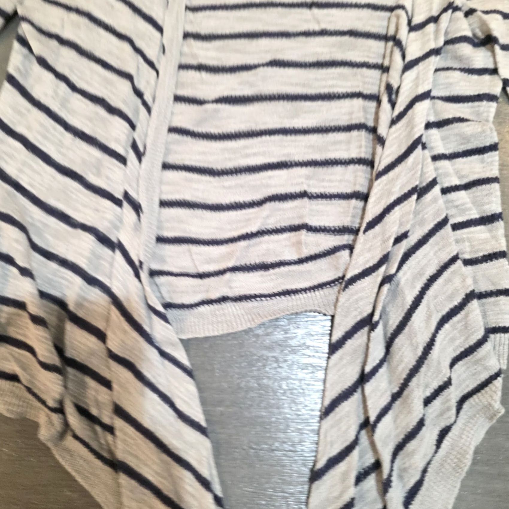 Merona Merona Cardigan Sweater Open Front Lightweight Striped Black White M Tan Women Medium Mens? Size M / US 6-8 / IT 42-44 - 6 Thumbnail