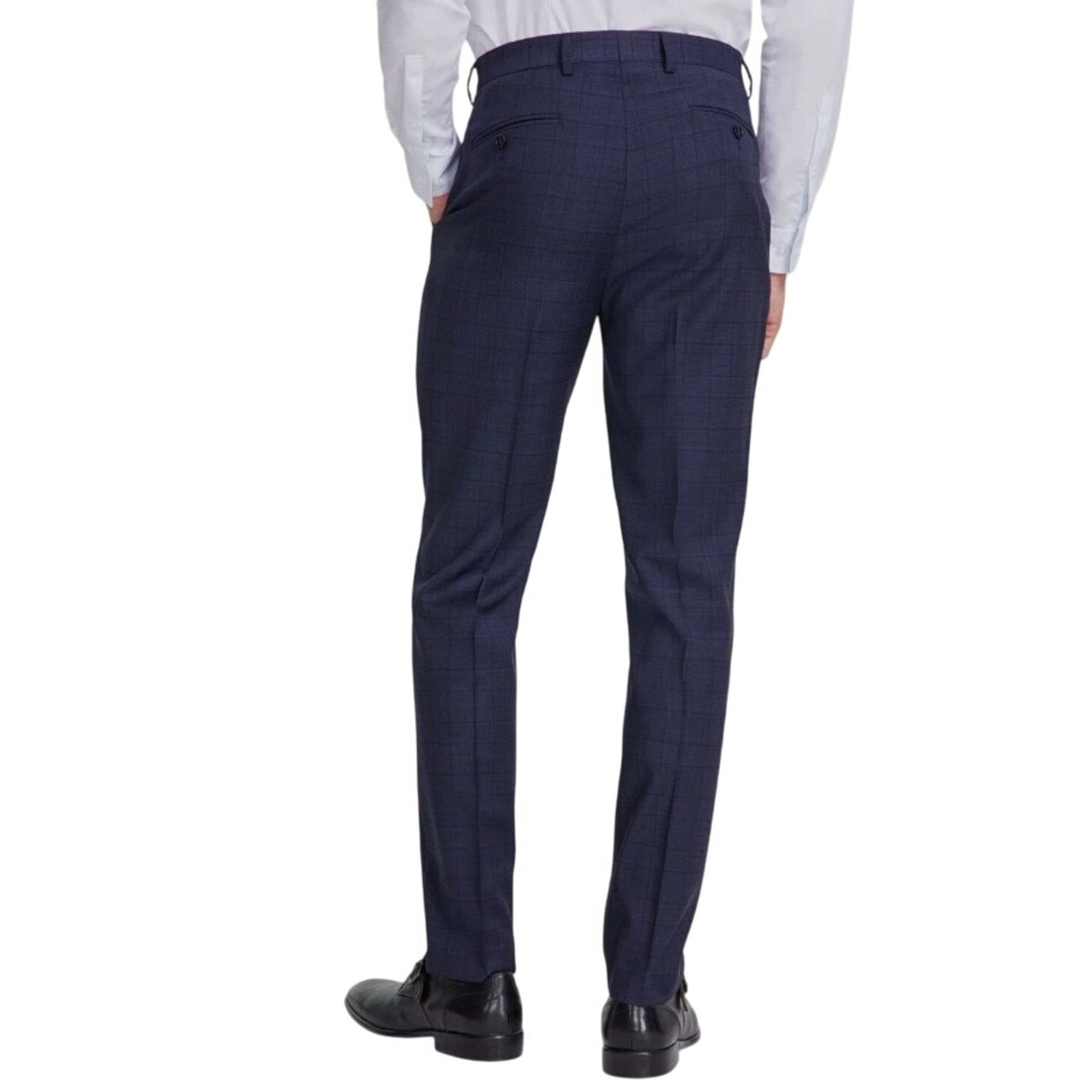 Calvin Klein Calvin Klein Men's Navy Plaid Wool Suit Pants Size 34x32 Size US 34 / EU 50 - 2 Thumbnail