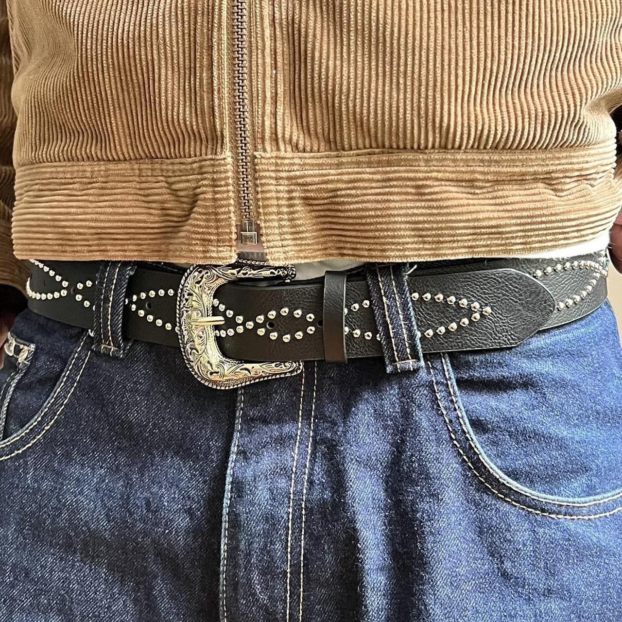 Cowboy Equipment vintage style black american western studded design belt Size ONE SIZE - 8 Thumbnail