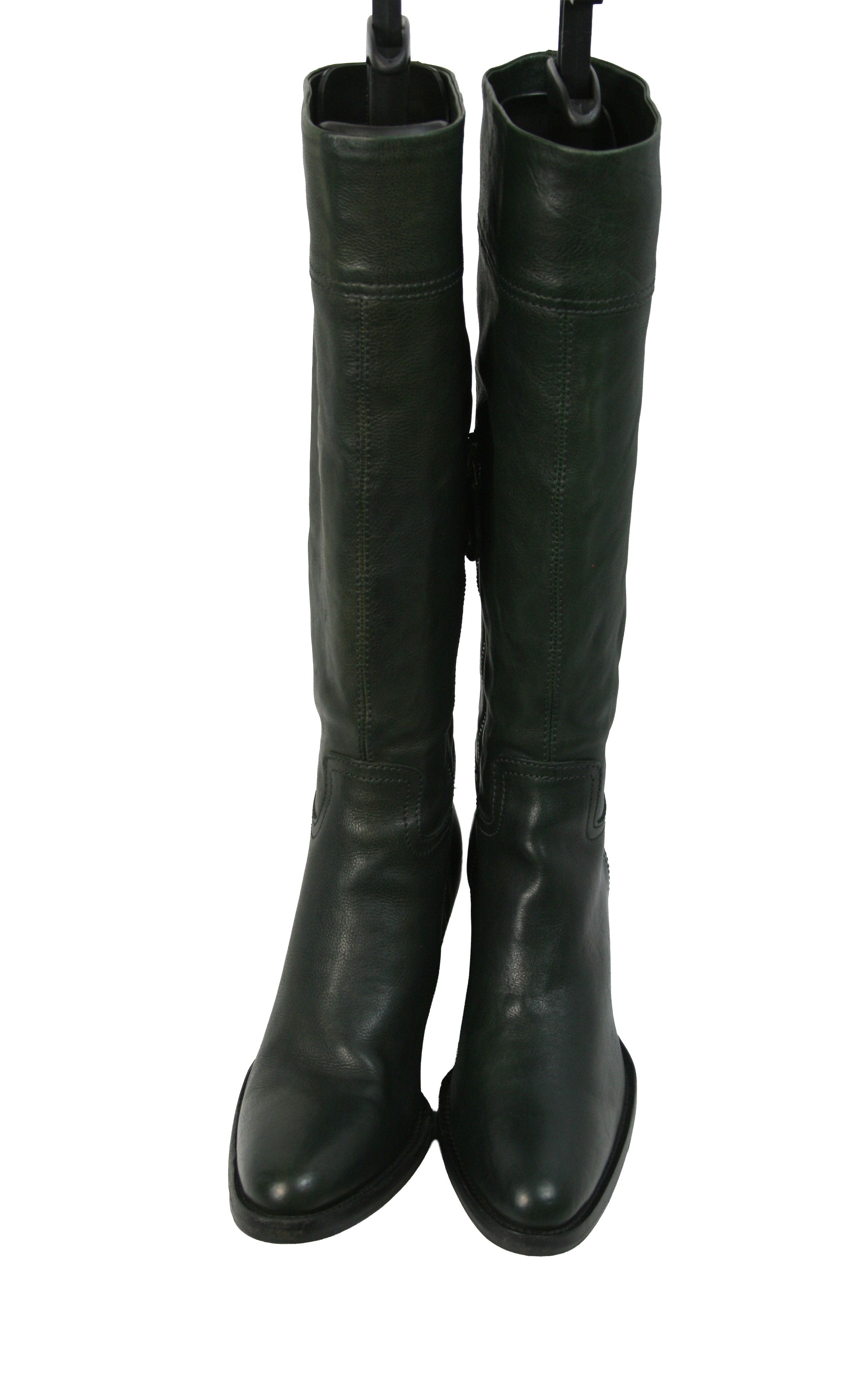 Car Shoe By Prada Biker Riding Knee High Boots Size US 7.5 / IT 37.5 - 9 Thumbnail