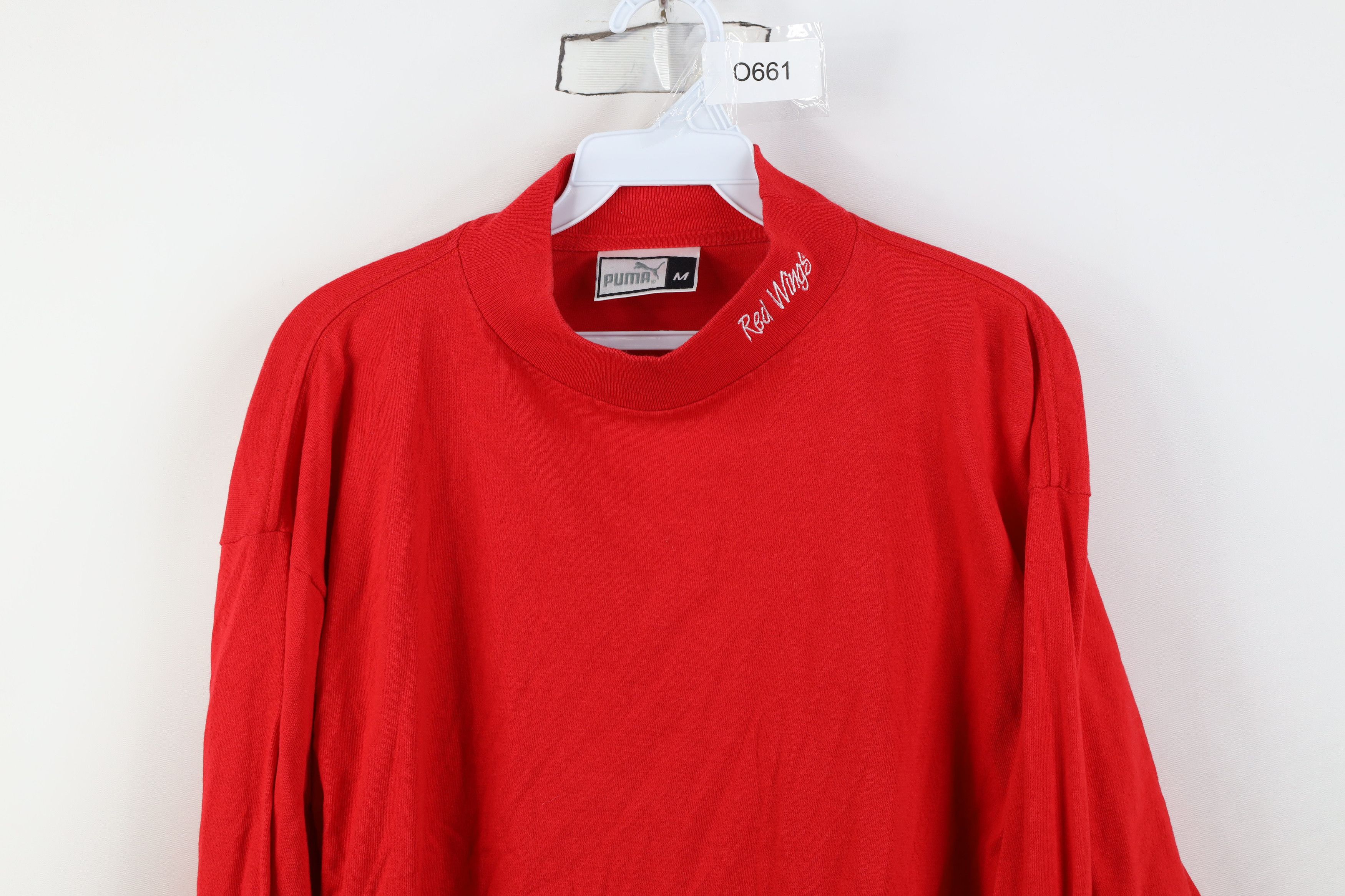Puma Vintage 90s Puma Red Wings Mock Neck Long Sleeve T-Shirt Size US M / EU 48-50 / 2 - 2 Thumbnail