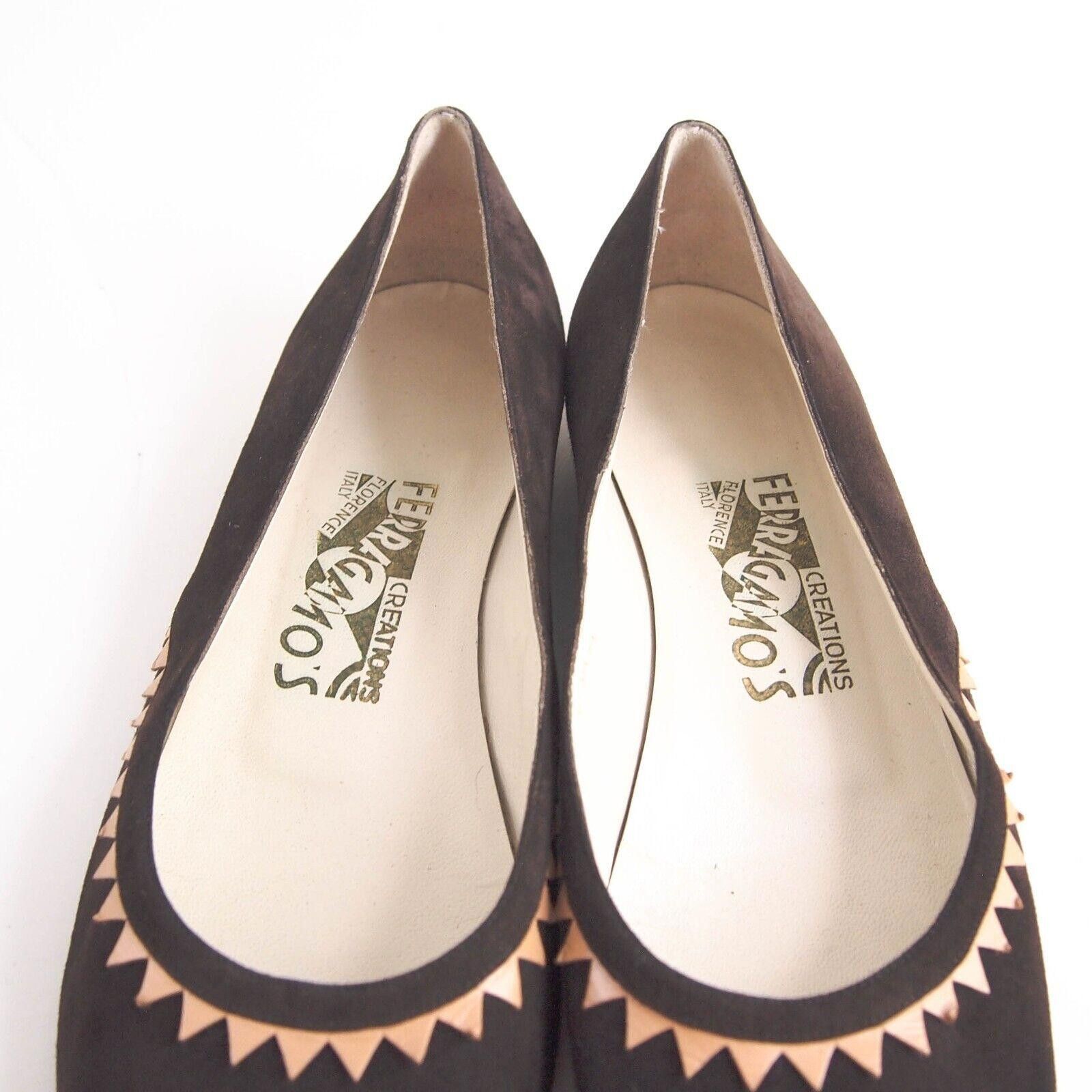 Salvatore Ferragamo Ferragamo Atelier Flats Brown Suede Lmtd Edition Size US 9 Size US 9 / IT 39 - 5 Thumbnail