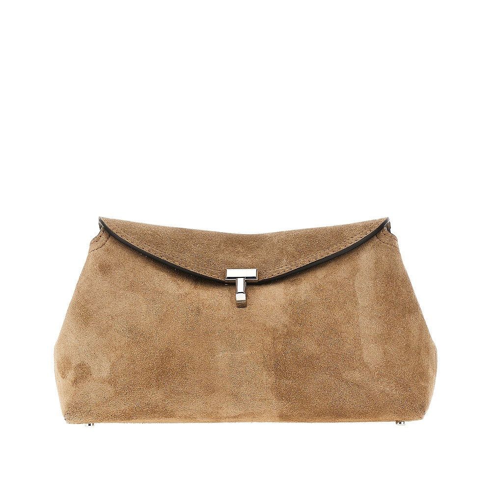 Toteme Toteme T-Lock Suede Leather Clutch Beige UNI Women - USA Tariffs Included Size ONE SIZE - 1 Thumbnail