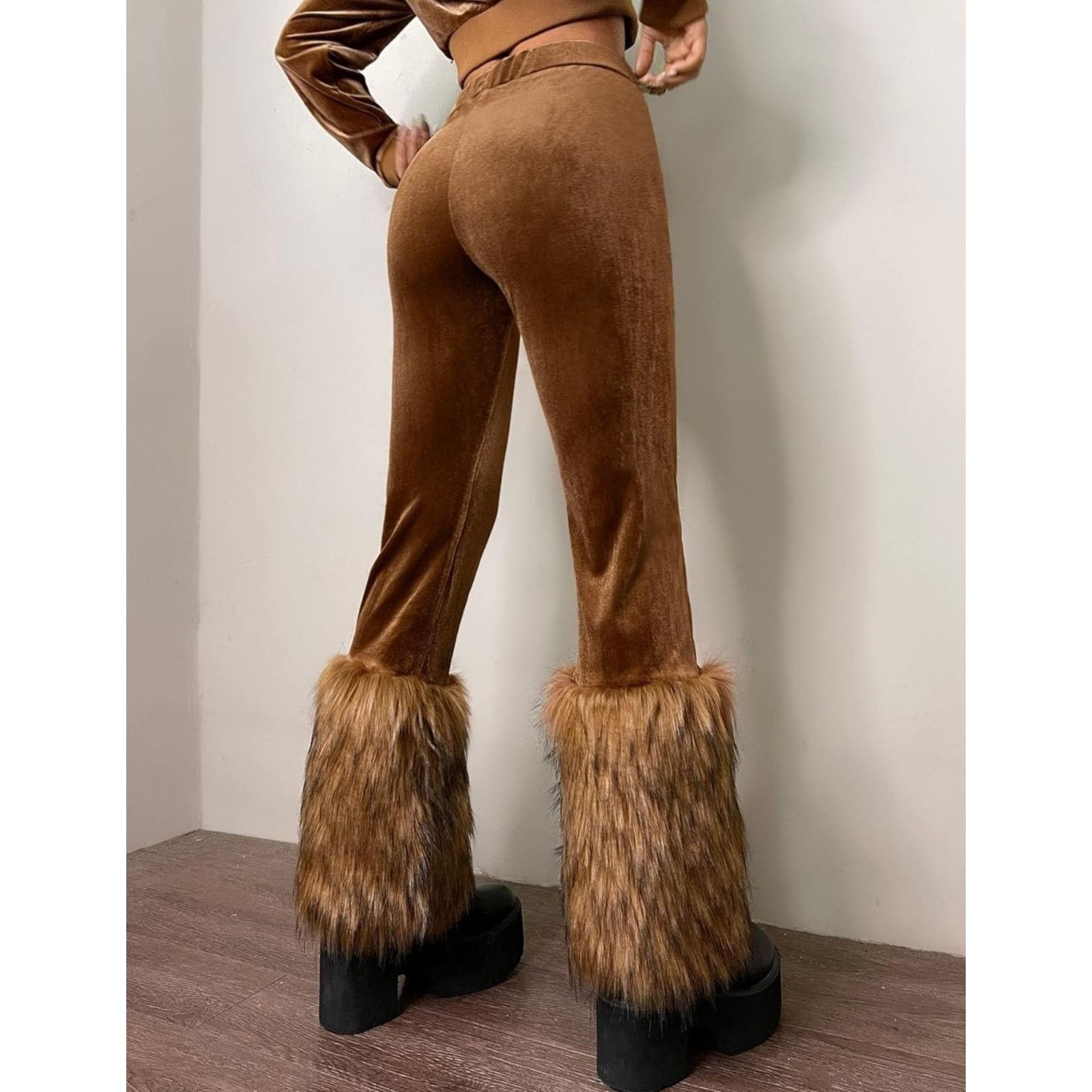 Other Rehab Lab Bell Bottom Furs Trim Corduroy Sexy Pants S Size 26" / US 2 / IT 38 - 3 Thumbnail