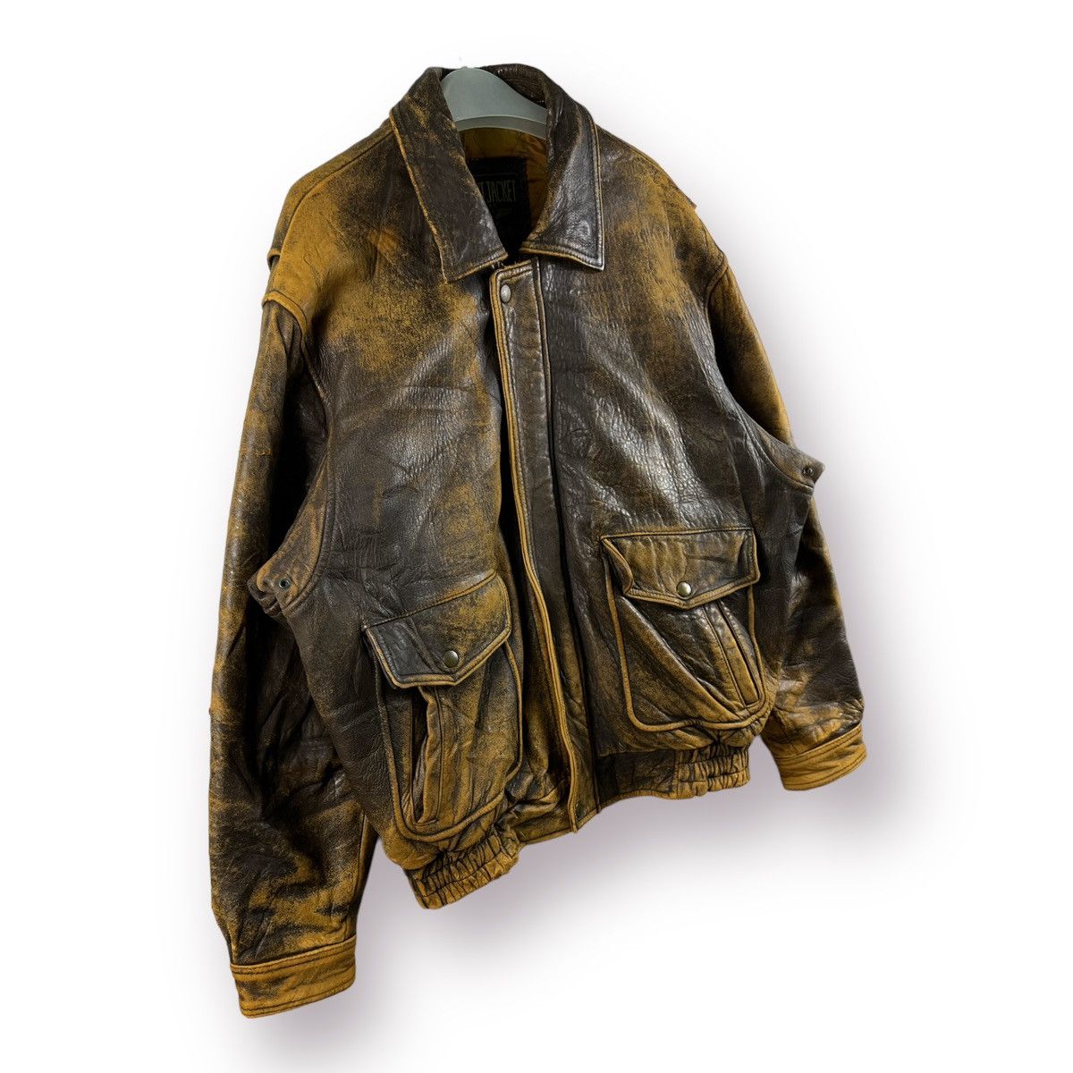 Leather 🔥 FLIGHT JACKET USA TYPE A-2 FLYER LEATHER - L Size US M / EU 48-50 / 2 - 3 Thumbnail