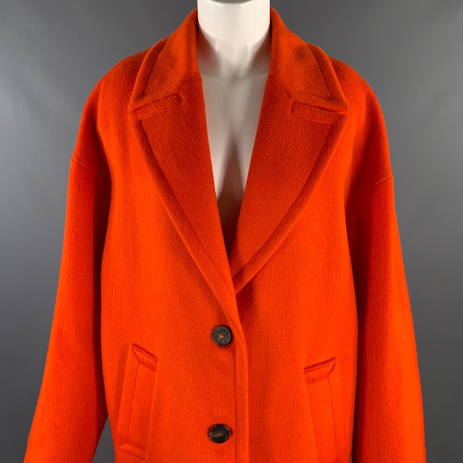 Golden Goose GOLDEN GOOSE Size M Orange Wool Blend Notch Lapel Coat Size M / US 6-8 / IT 42-44 - 2 Thumbnail
