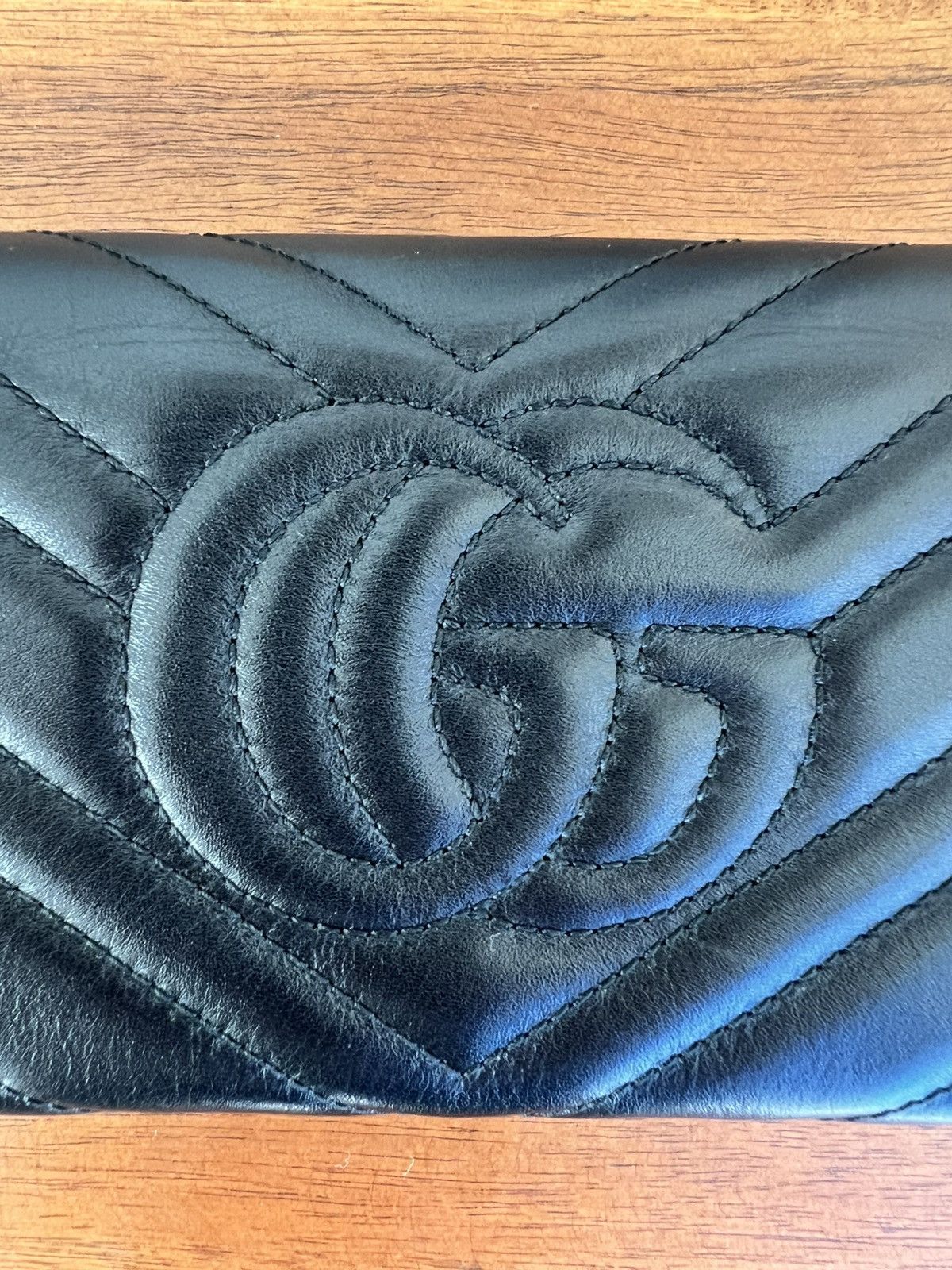 Gucci Gucci Black Soft Leather GG Marmont Continental Wallet Size ONE SIZE - 6 Thumbnail