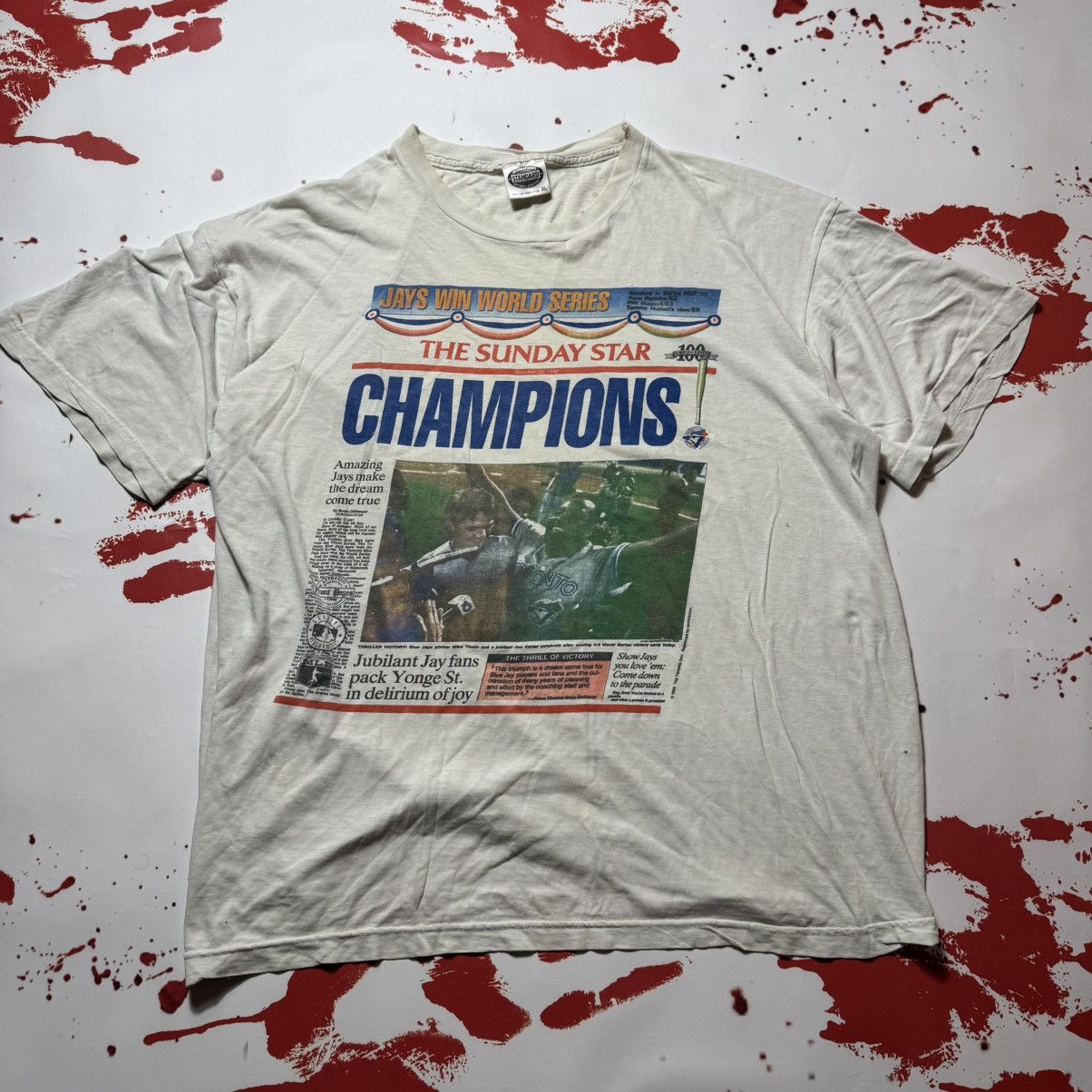 Champion × Vintage Toronto Blue Jays Sunday Star Champions! 1992 World Series Size US XL / EU 56 / 4 - 1 Thumbnail