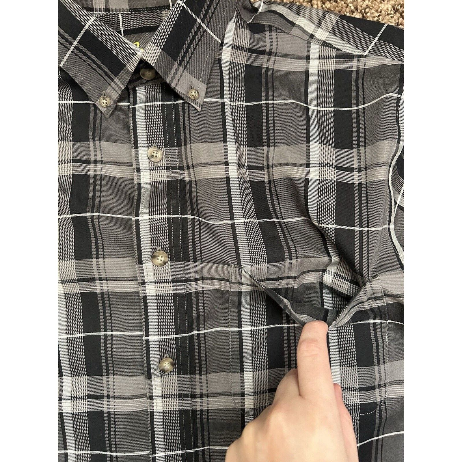 Cabelas Cabela's Mens MT Tall Blue Plaid Button Down Wrinkle Free Size US M / EU 48-50 / 2 - 8 Thumbnail
