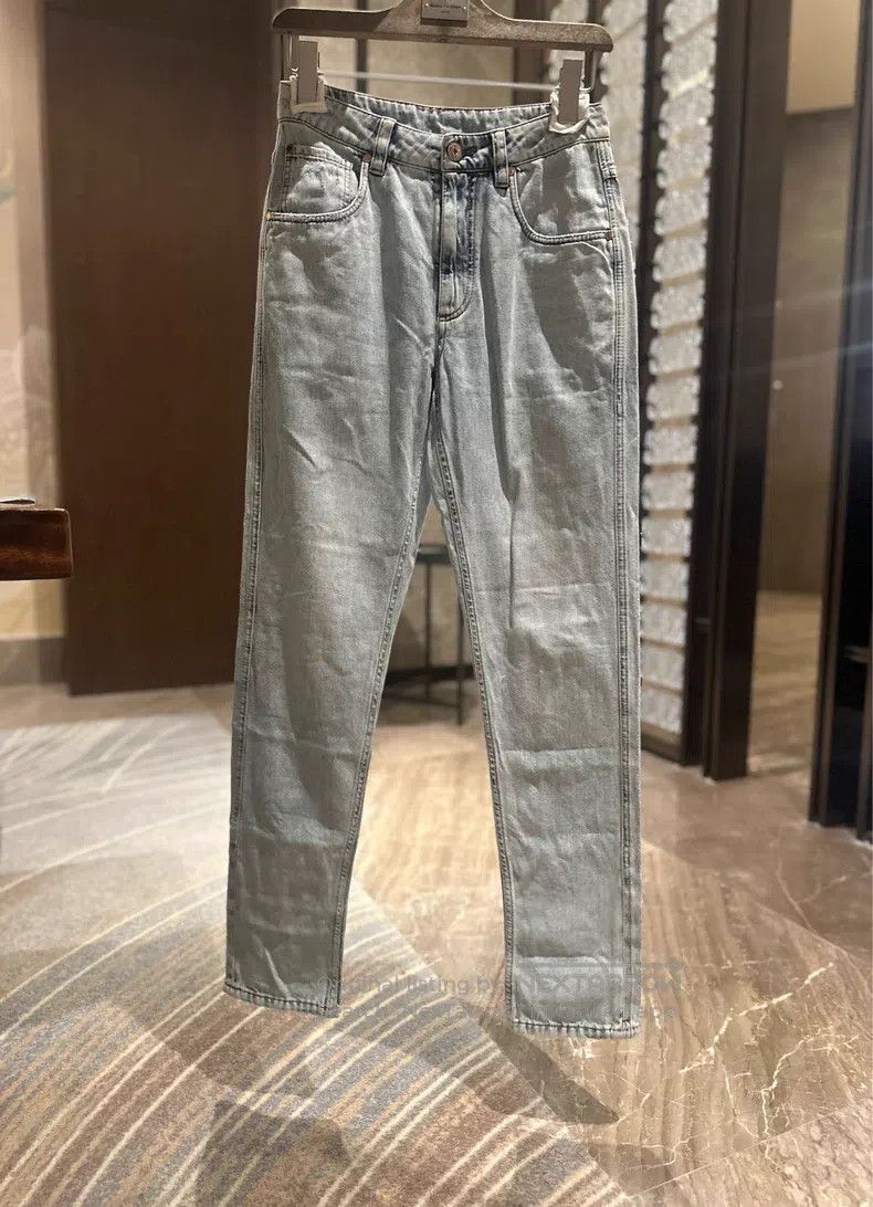 Brunello Cucinelli Brunello Cucinelli Light Blue Denim Pants Size 25" / US 0 / IT 36 - 2 Thumbnail