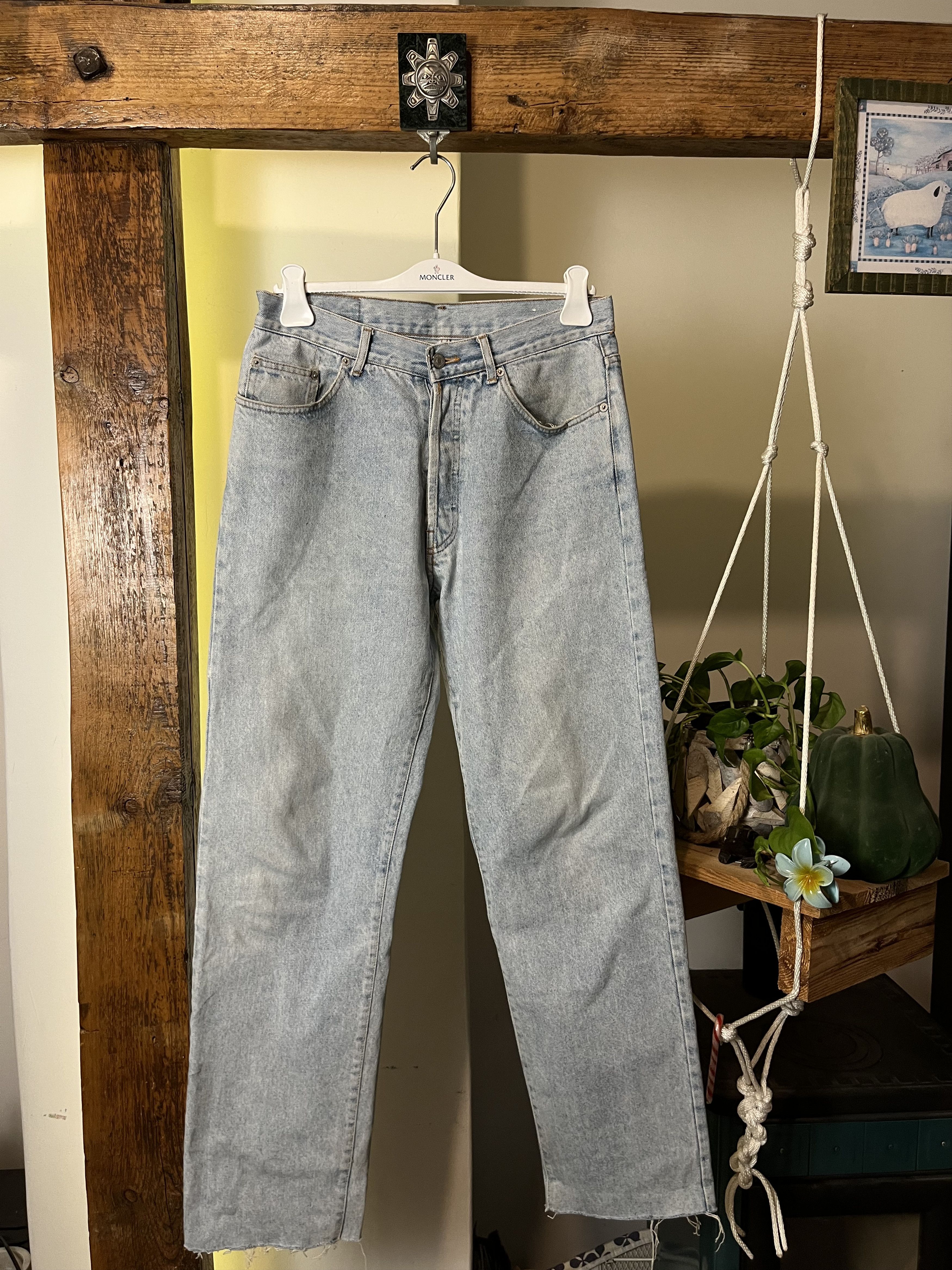 Chevignon × Vintage Vintage 90s Chevignon Baby Blue Denim Jeans Made in Italy Size US 33 - 1 Thumbnail