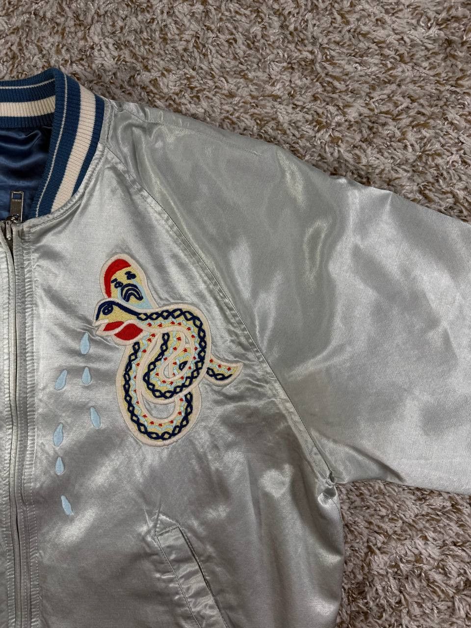 Diesel Diesel J Rocket Snake Embroidery Silver Bomber Jacket Size US XL / EU 56 / 4 - 11 Thumbnail