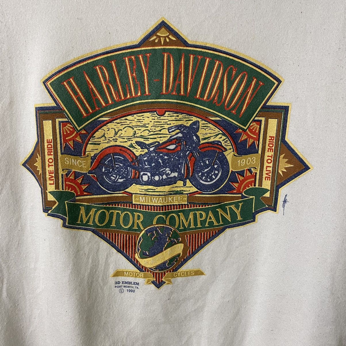 Harley Davidson × Vintage Vintage 1990s Harley Davidson 3D Emblem Sweatshirt Size US M / EU 48-50 / 2 - 2 Thumbnail