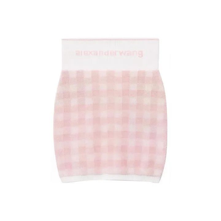 Alexander Wang Alexander Wang Pink Checkered Mini Skirt 0079 Size 22" - 1 Thumbnail