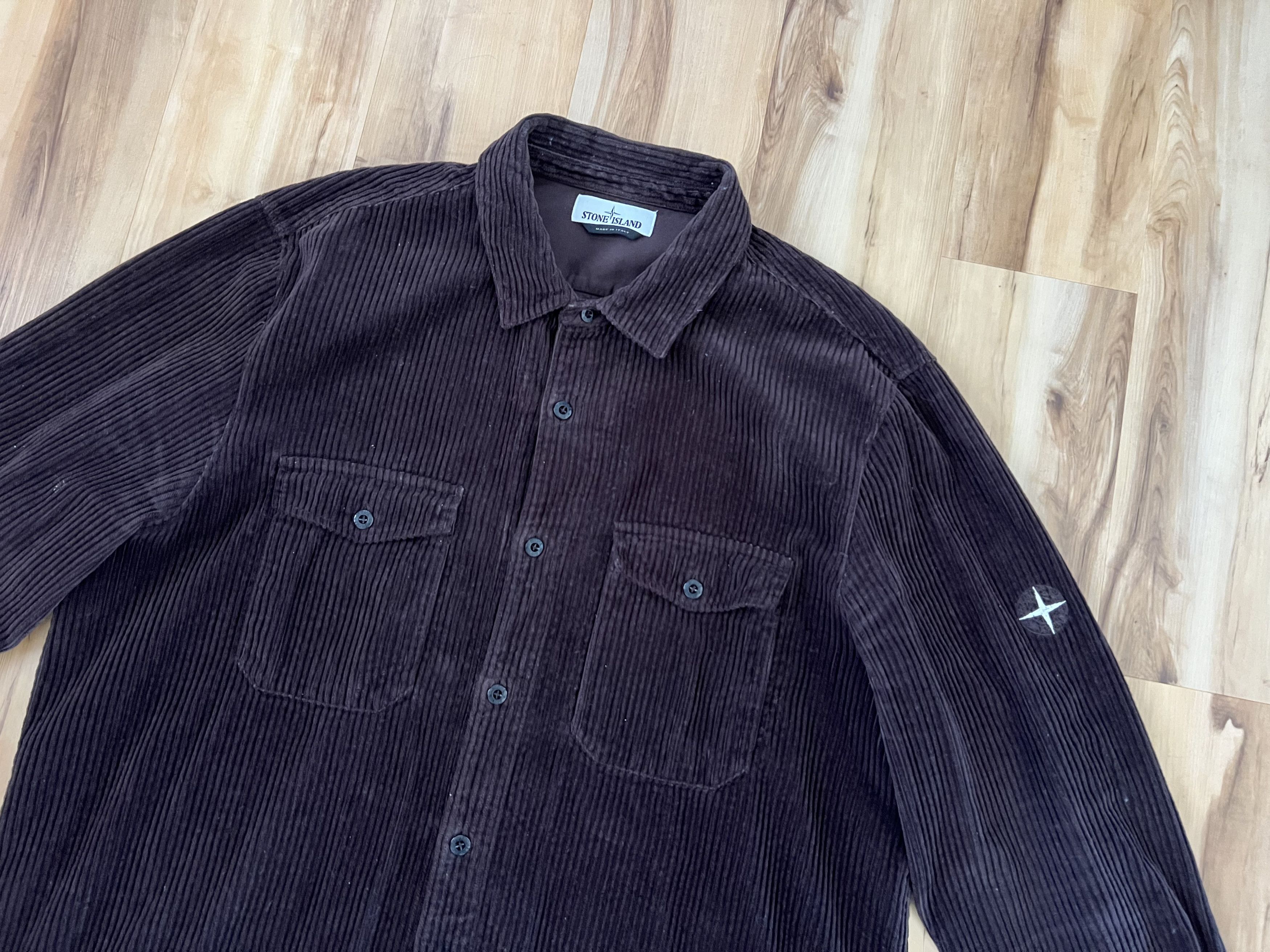 Stone Island Stone Island Brown Cotton Corduroy Overshirt Jacket Size US XXL / EU 58 / 5 - 2 Thumbnail
